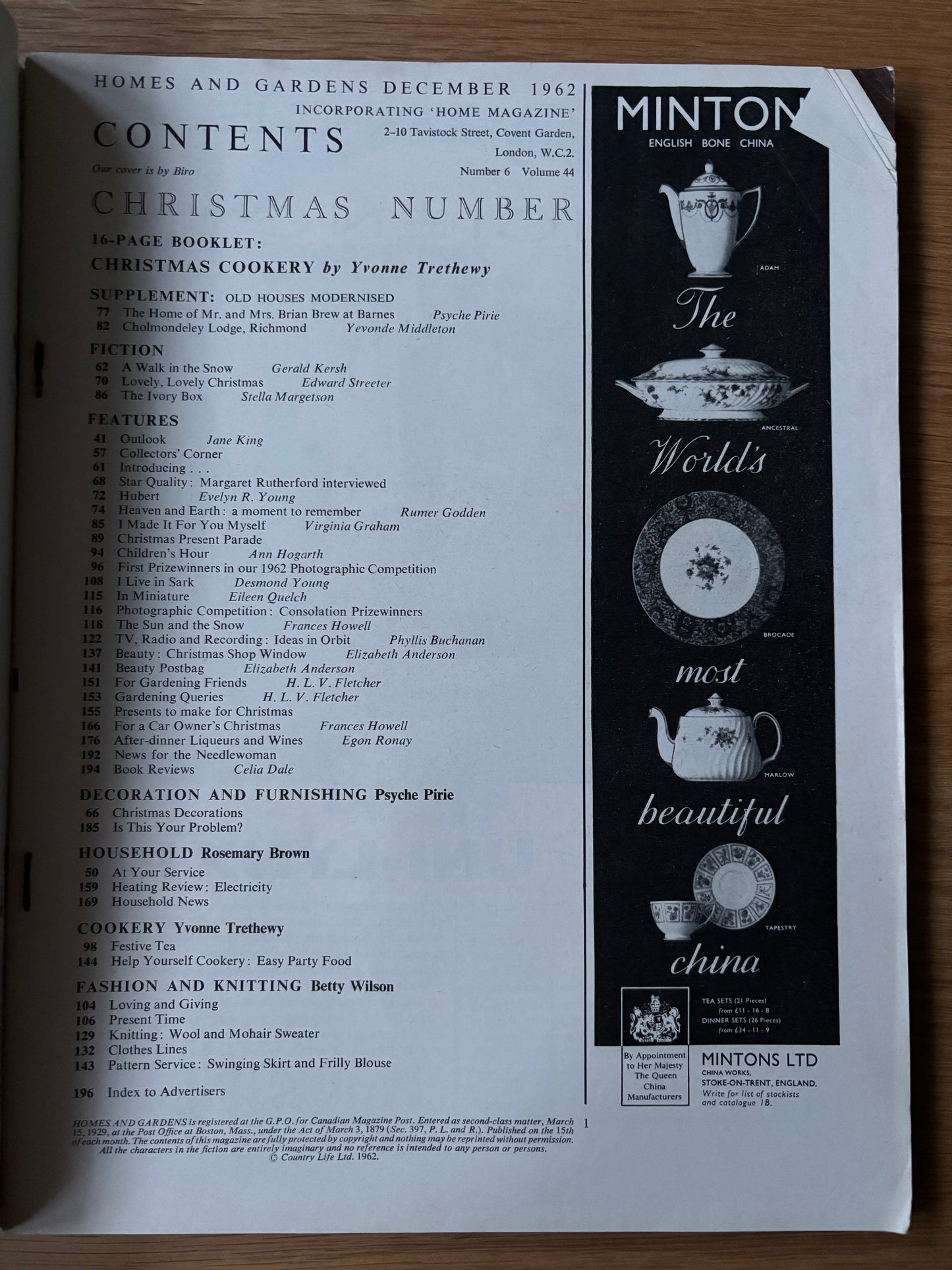 Val Biro HOMES AND GARDENS CHRISTMAS Magazine December 1962 ILLUSTRATED