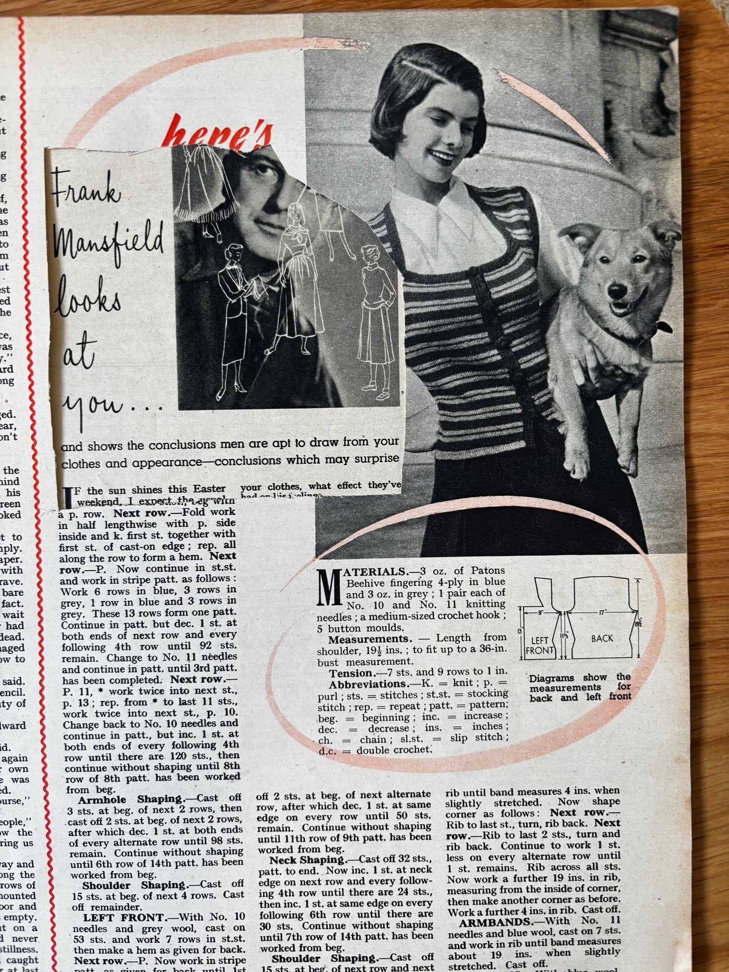 Mary Fedden WOMAN MAGAZINE April 6 1950 1950’s style VINTAGE ART Bruce Angrave