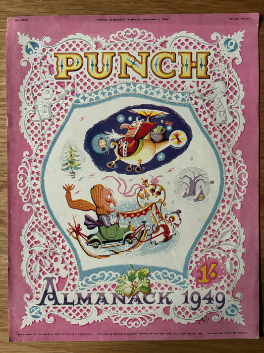 Rowland Emett PUNCH MAGAZINE COVER ONLY CHRISTMAS 1948