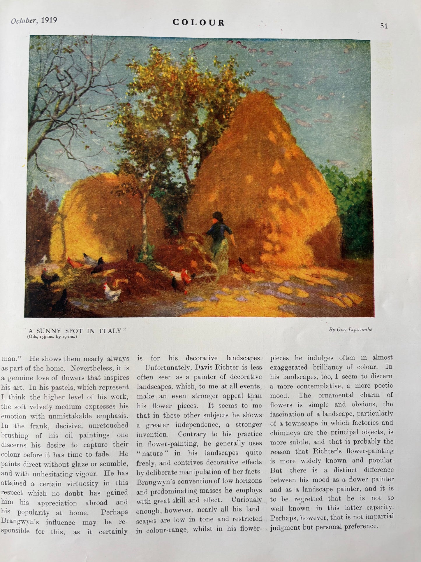 Dod Proctor COLOUR MAGAZINE October 1919 ADVERTS ART Illustrated