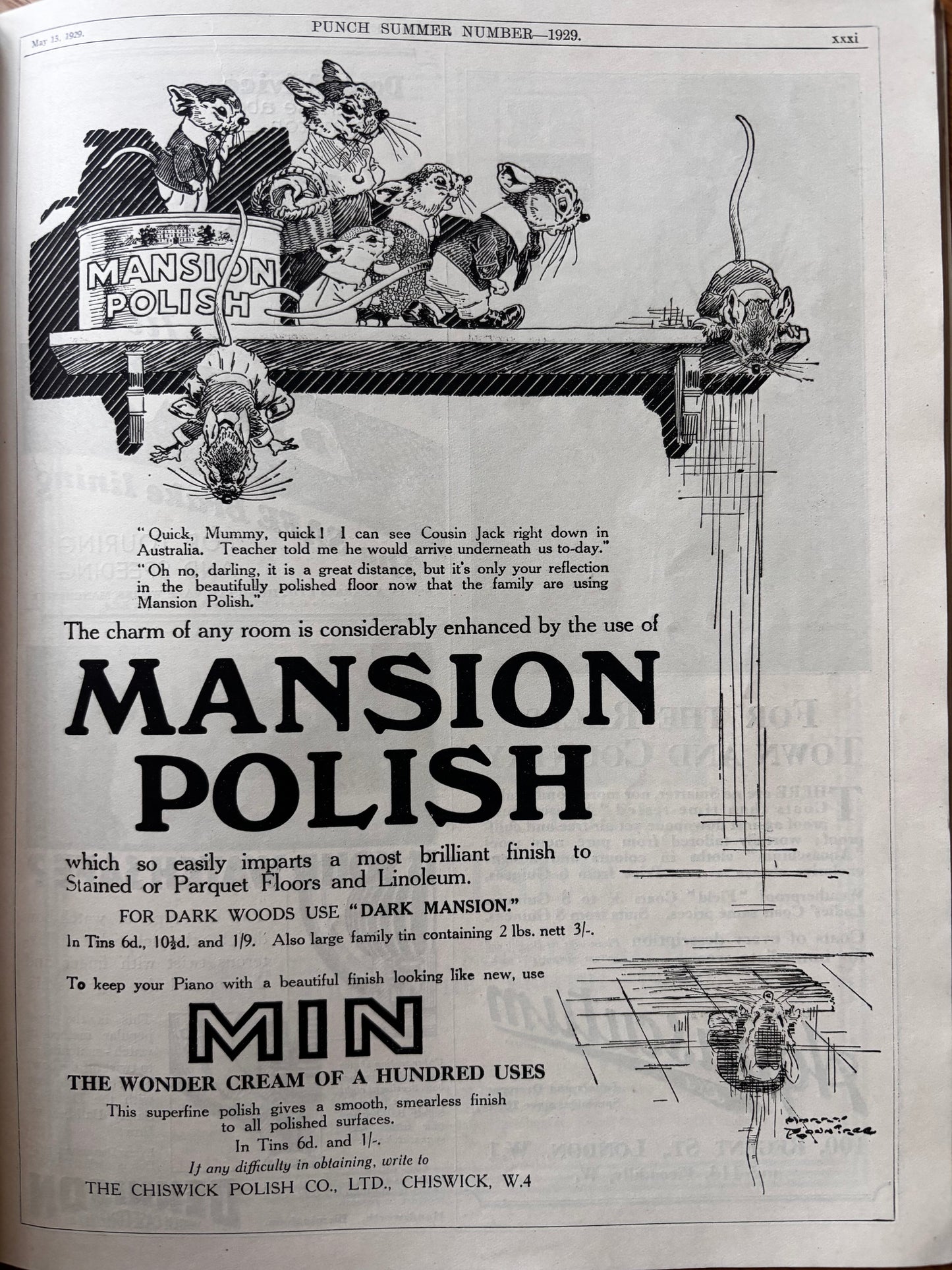 1920’s E H Shepard PUNCH MAGAZINE Summer Number May 1929 Adverts Fougasse