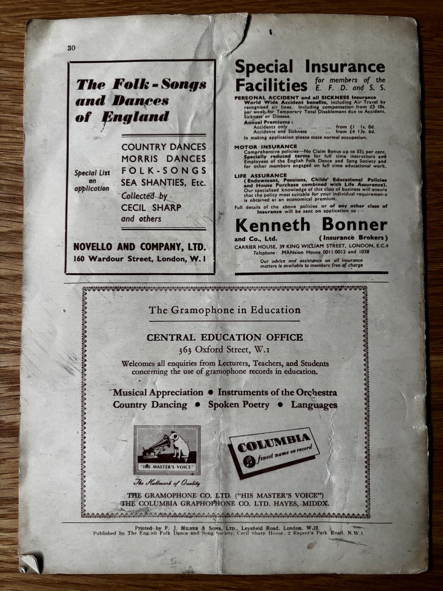 ENGLISH FOLK DANCE & SONG March 1949 Dancing Society MAGAZINE Hobby Horse