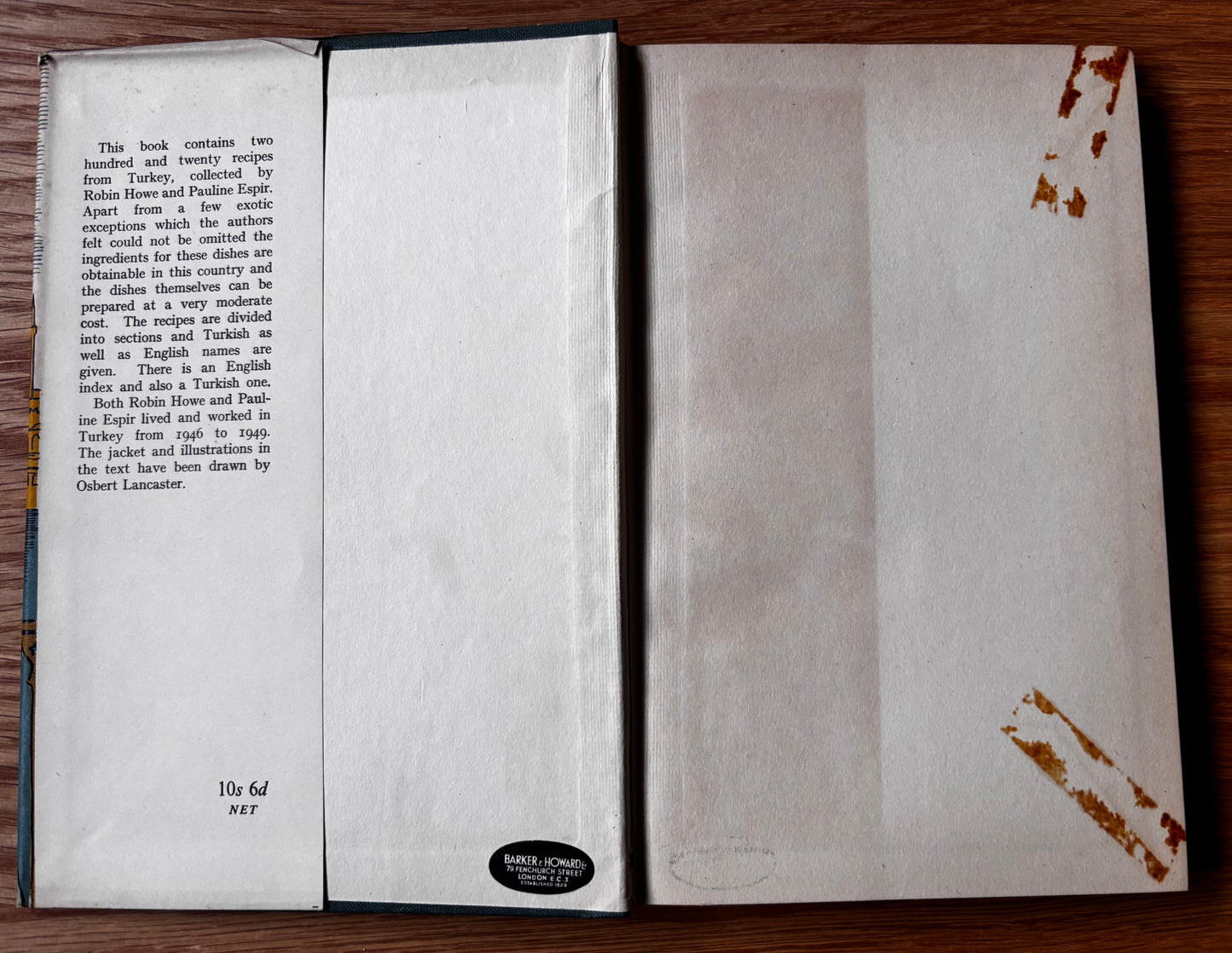 Osbert Lancaster SULTAN’S PLEASURE Robin Howe 1st Ed DJ 1952 Peter Garnett TURKISH COOKERY BOOK