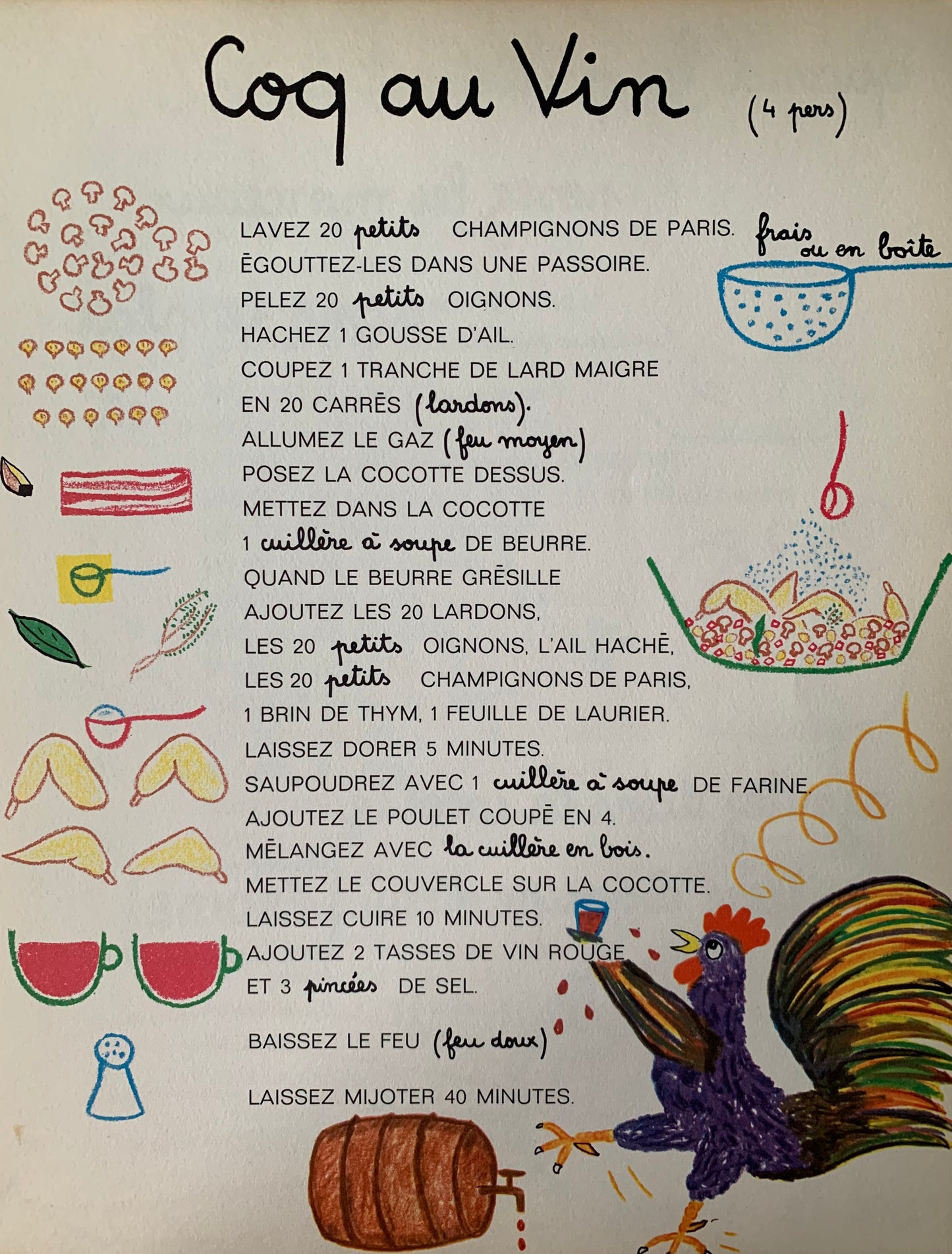Michel Oliver LA CUISINE EST UN JEU D’ENFANTS Cookbook 1963 1st Ed PLON Jean Cocteau - transpontinebooks