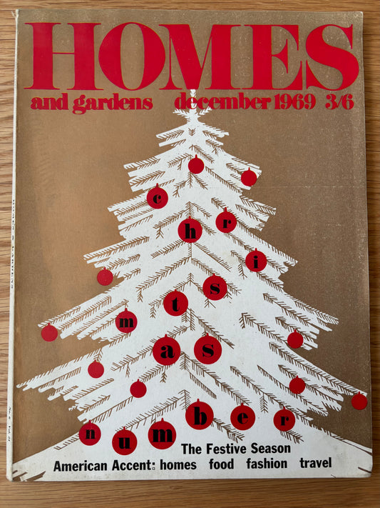 HOMES AND GARDENS Magazine December 1969 Illustrated ADVERTS Christmas