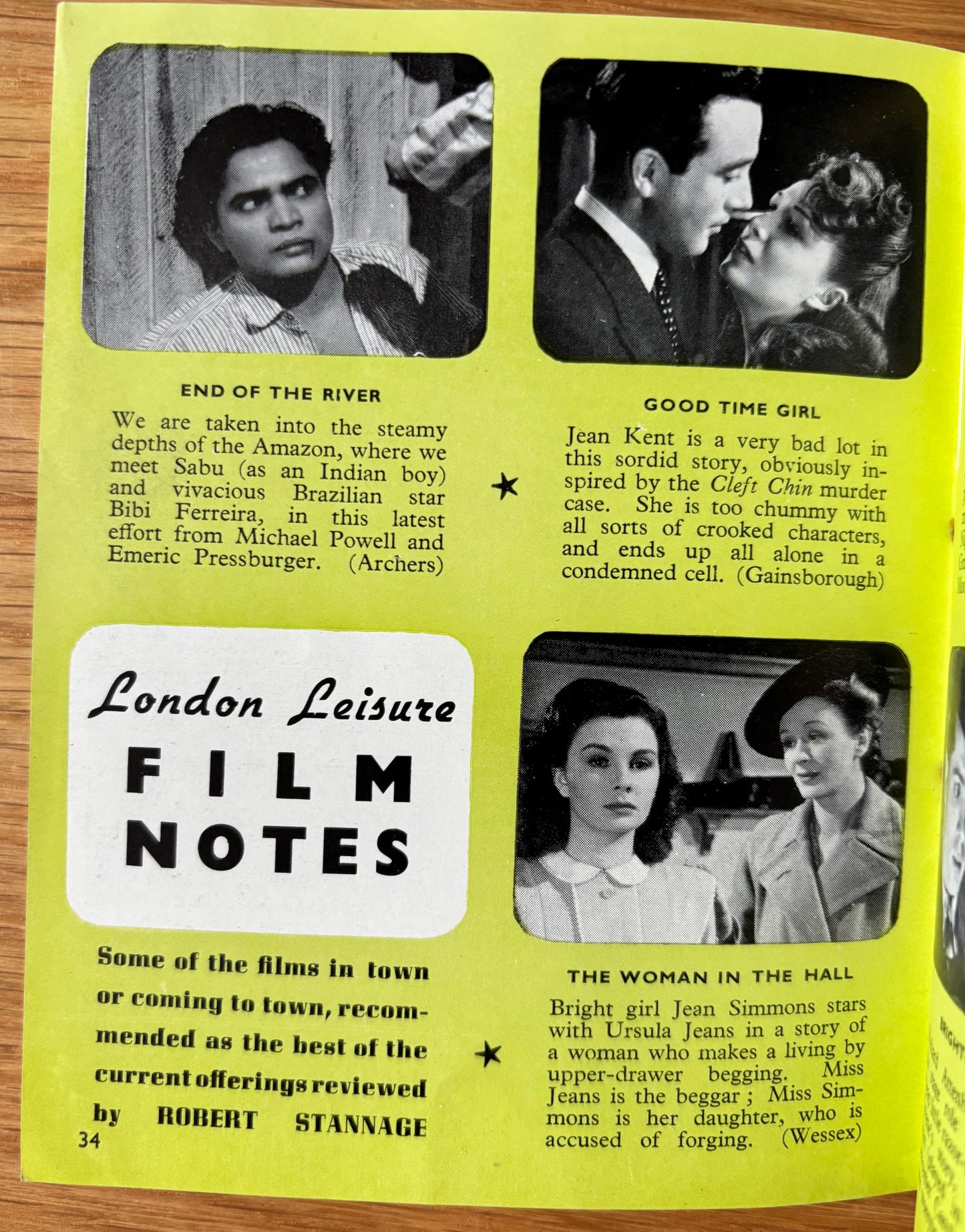 LONDON LEISURE Magazine Winter 1947 Listings Theatre Film