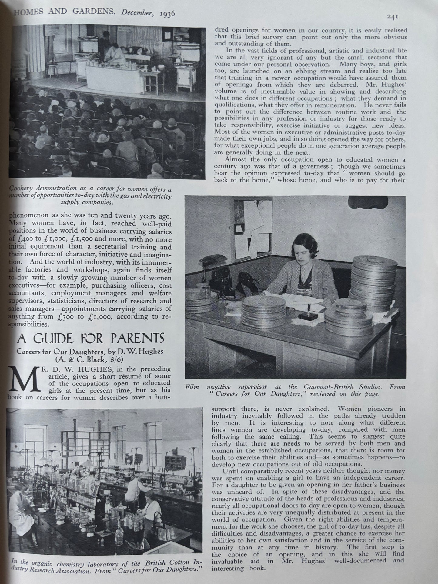 1930’s HOMES AND GARDENS Magazine December 1936 Illustrated ADVERTS