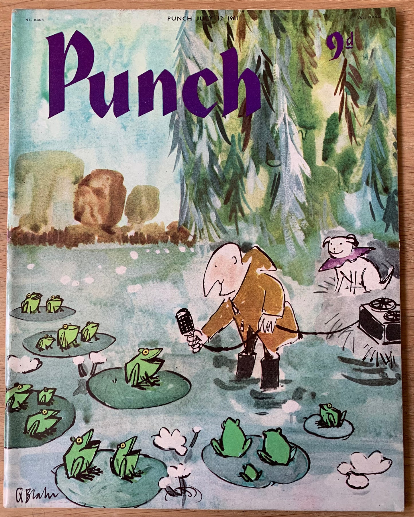 Blake Quentin PUNCH MAGAZINE July 12 1961 FROGS IN LILY POND - transpontinebooks