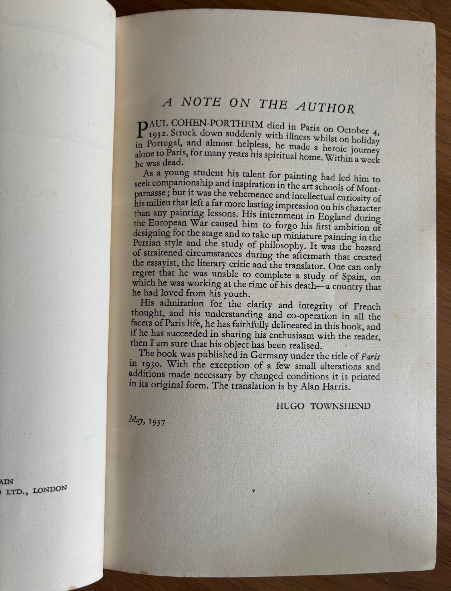 Cecil Beaton THE SPIRIT OF PARIS 1937 1st Ed DJ P Cohen Portheim  B T BATSFORD
