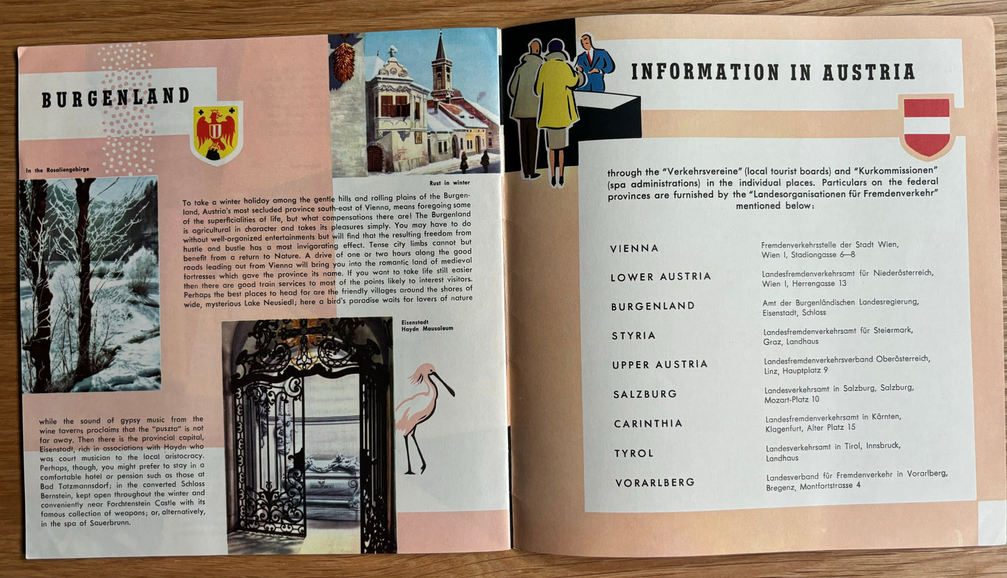 Vintage WINTER IN AUSTRIA Tourist Holiday Booklet Travel 1950’s Wettach
