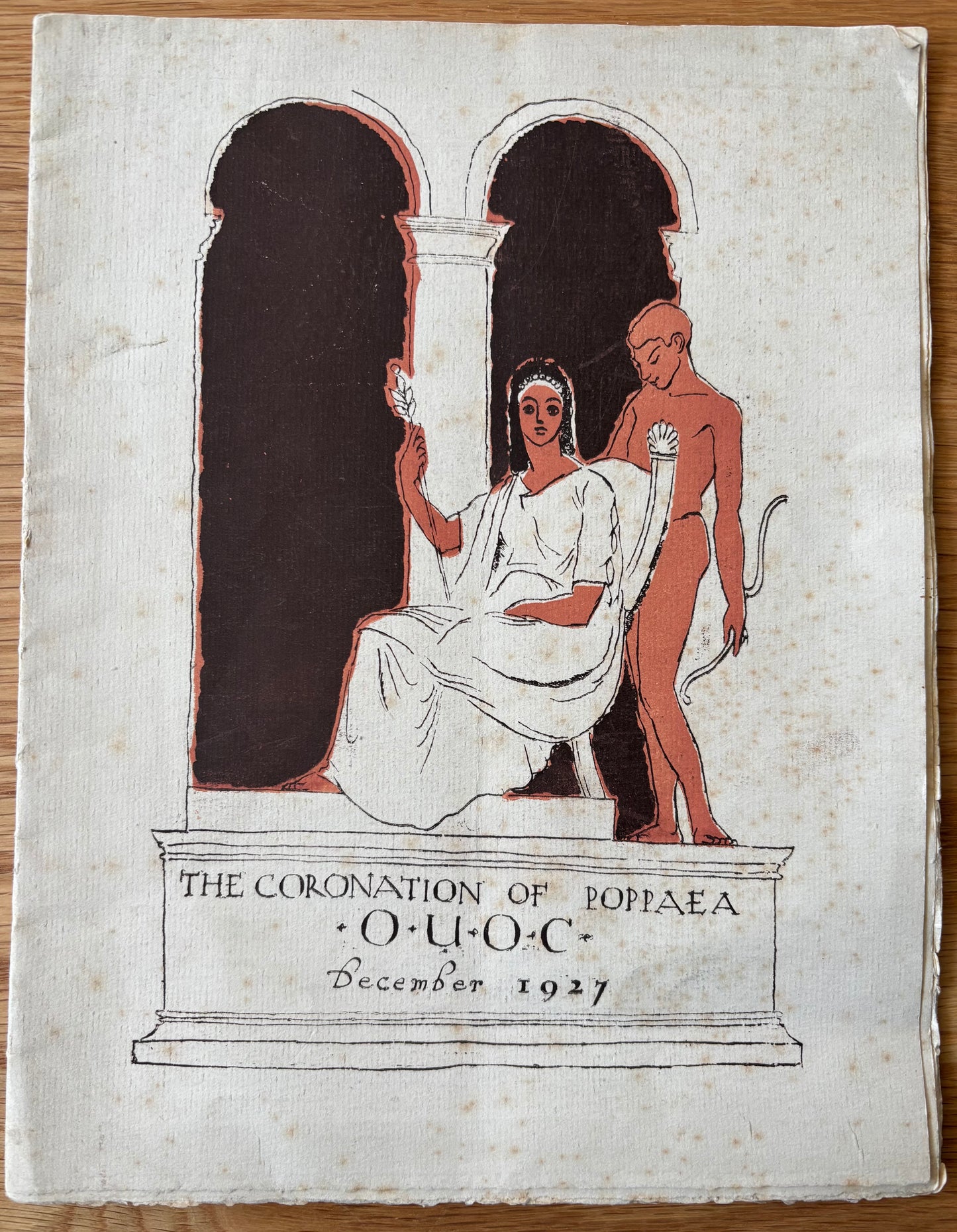 John Aldridge PROGRAMME 1927 OUOC Oxford University Great Bardfield CORONATION OF POPPAEA