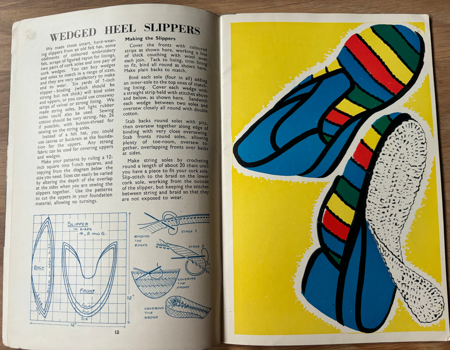 1950 ART AND CRAFT MAGAZINE Fabric Toys CHILD EDUCATION Wedge Shoes - transpontinebooks