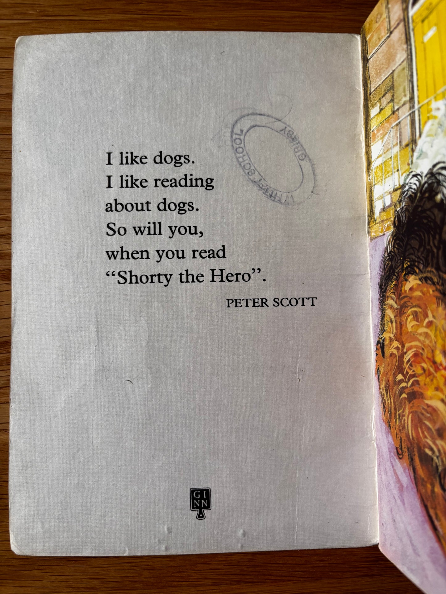 Trevor Stubley SHORTY THE HERO Dog Story Reading Book 1971 ILLUSTRATED GINN