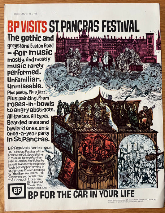 John Lawrence LONDON ST PANCRAS FESTIVAL March 1965 BP ADVERT Series No 14
