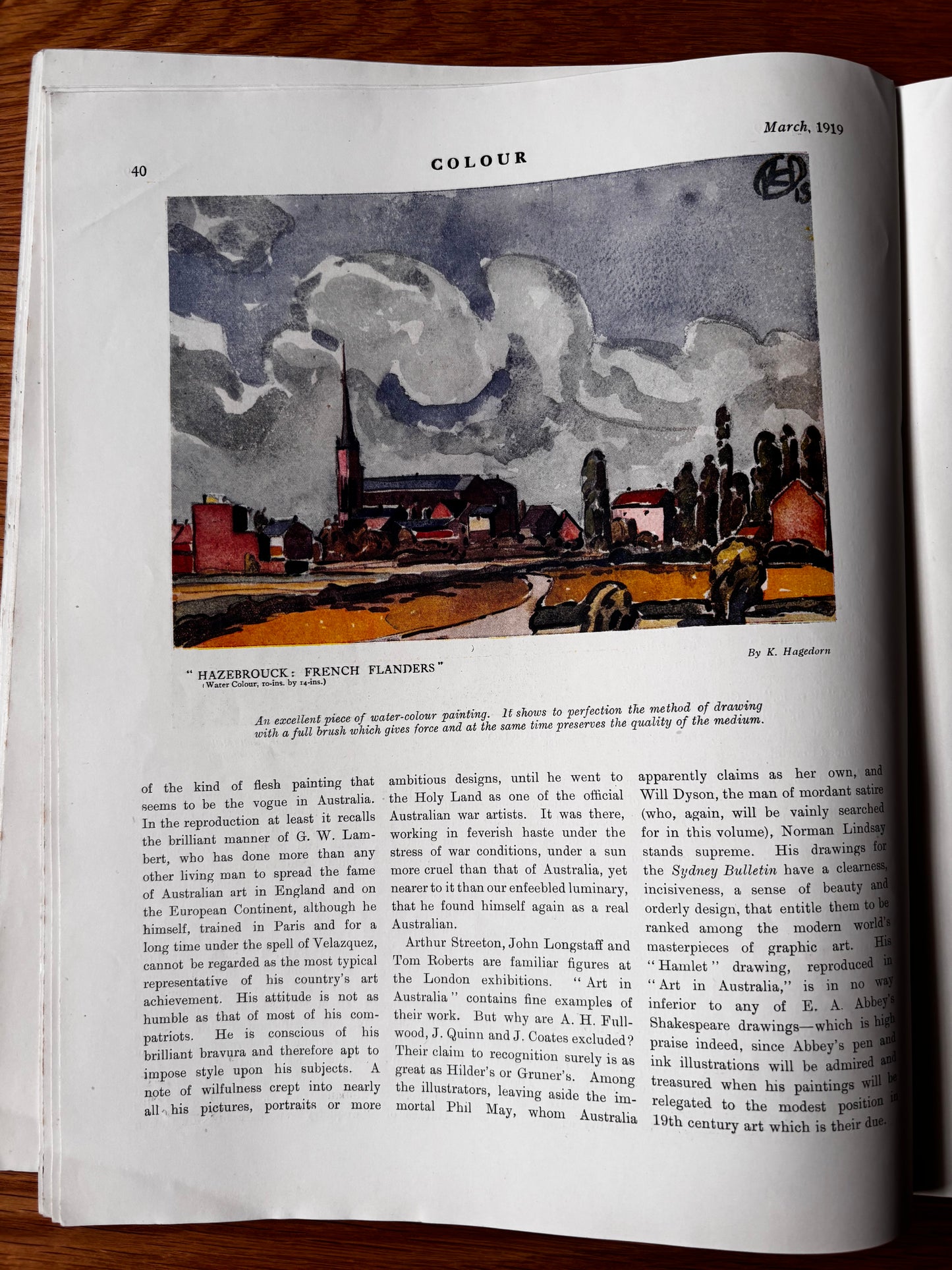 Hal Hurst COLOUR MAGAZINE March 1919 ADVERTS ART McKnight Kauffer Illustrated