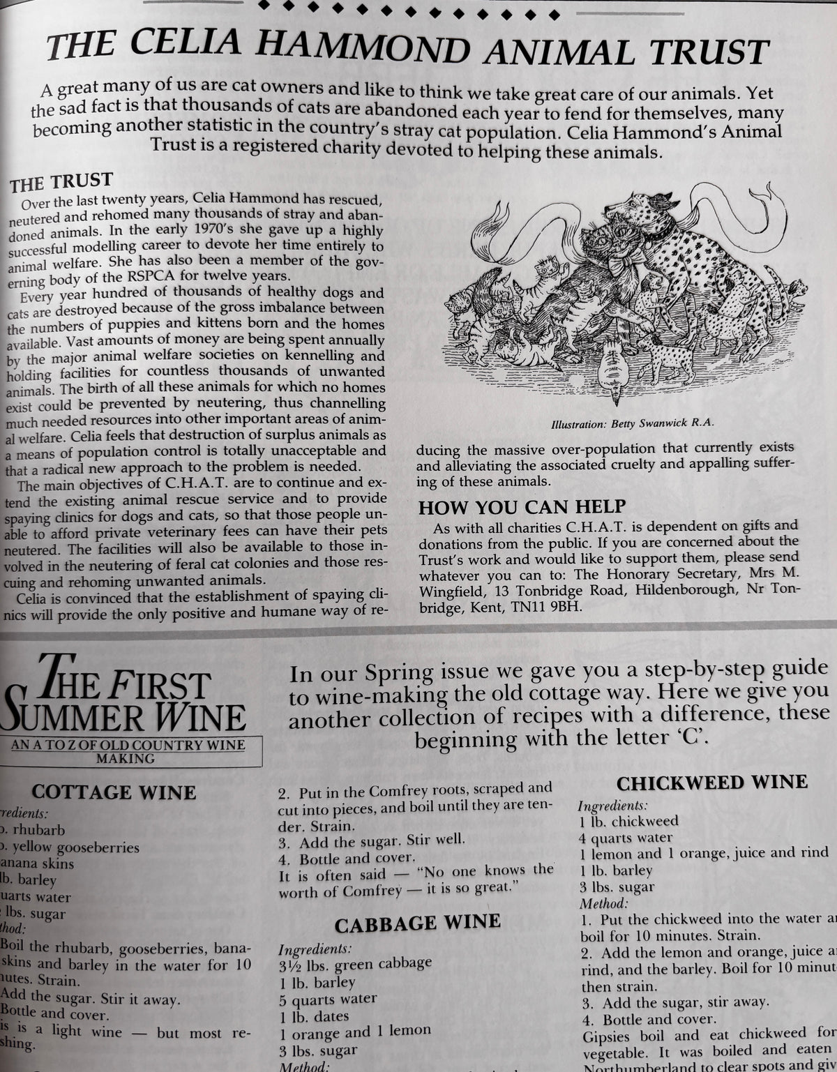 THE COUNTRY BAZAAR Magazine Autumn 1987 Blackbirds Ditchling CRAFTS ARTIST
