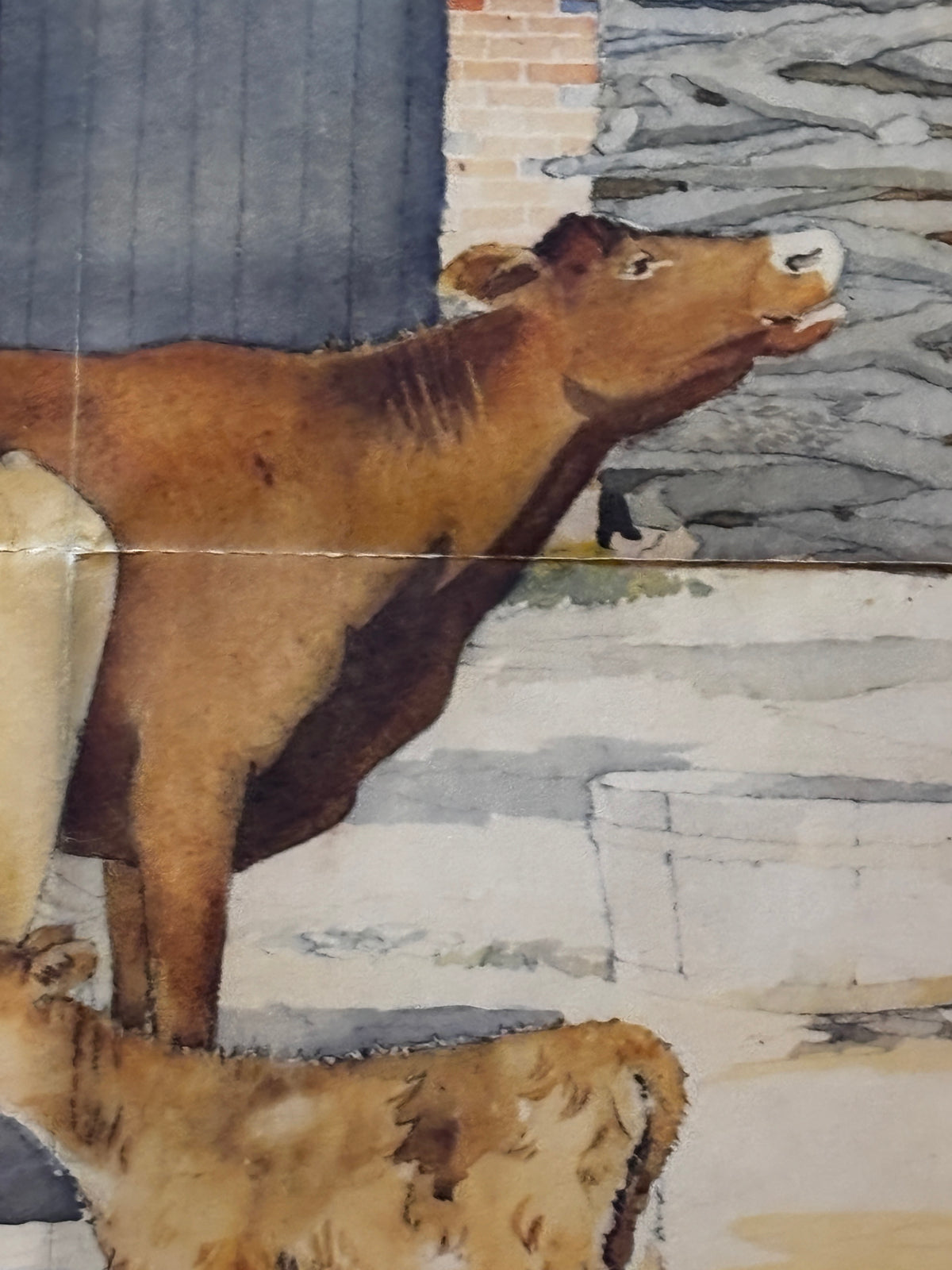 Winifred Marks LARGE SUSSEX FARMYARD POSTER 1933 Child Education School ART