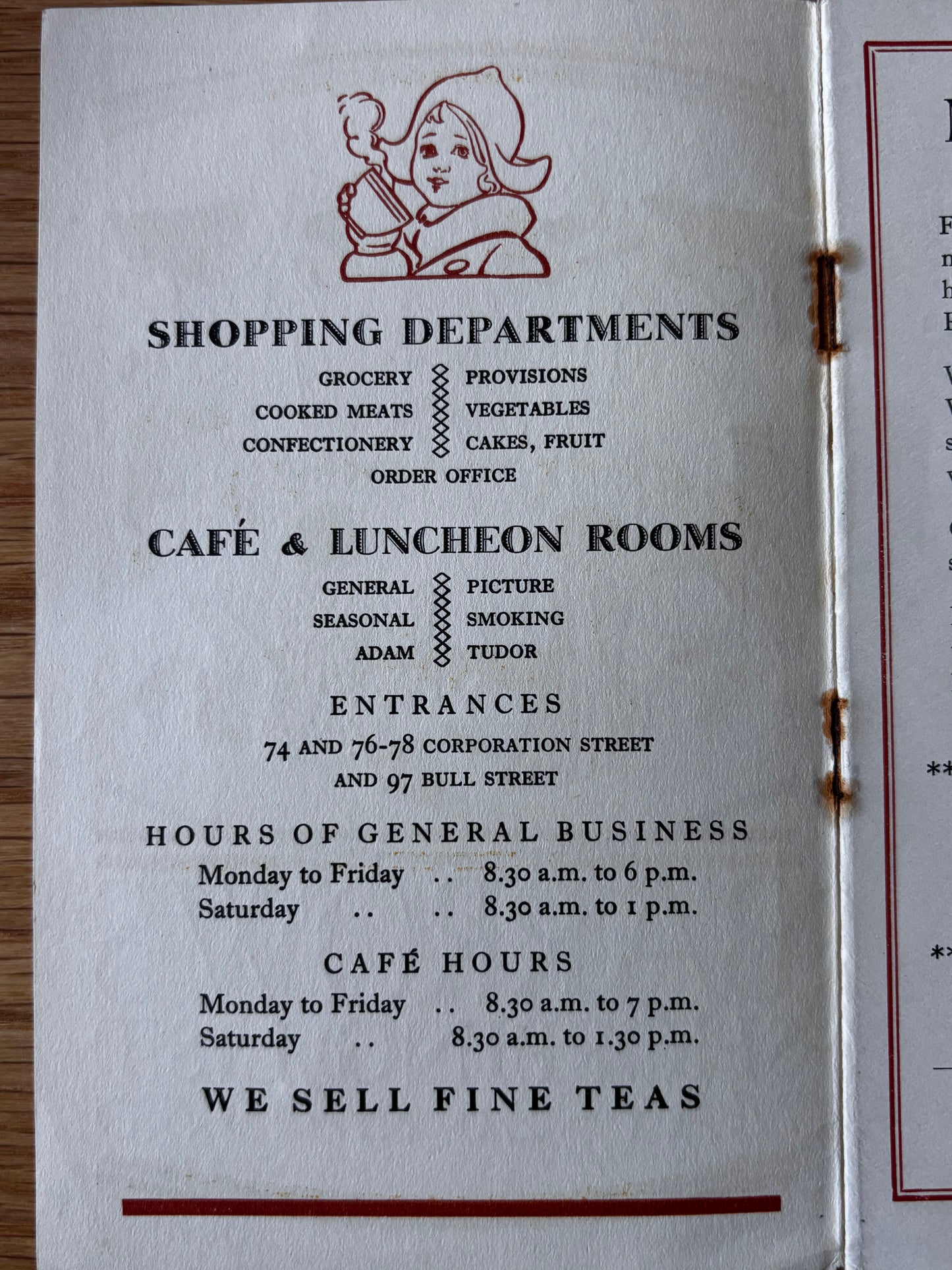 1930’s BARROW’S BIRMINGHAM Illustrated Seasonal Food Booklet SHOP May 1930