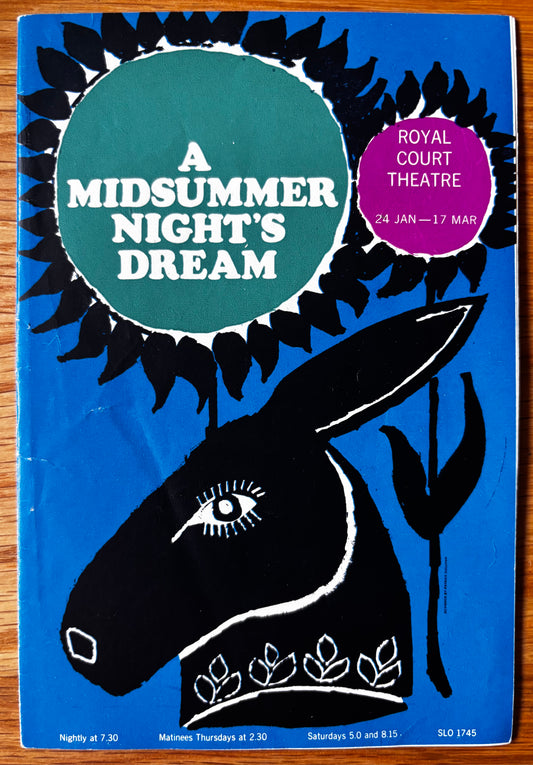 A MIDSUMMER NIGHT’S DREAM 1962 Royal Court Theatre London PROGRAMME Redgrave Ronnie Barker