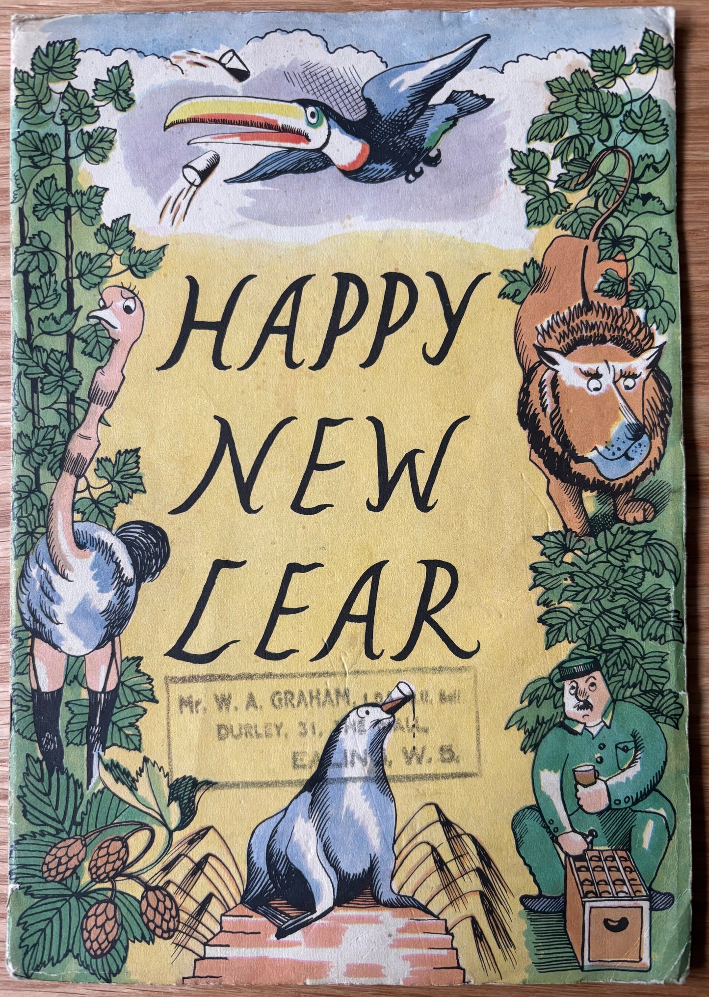 John Nash HAPPY NEW LEAR Guinness Booklet 1957 ILLUSTRATED Verses Edward