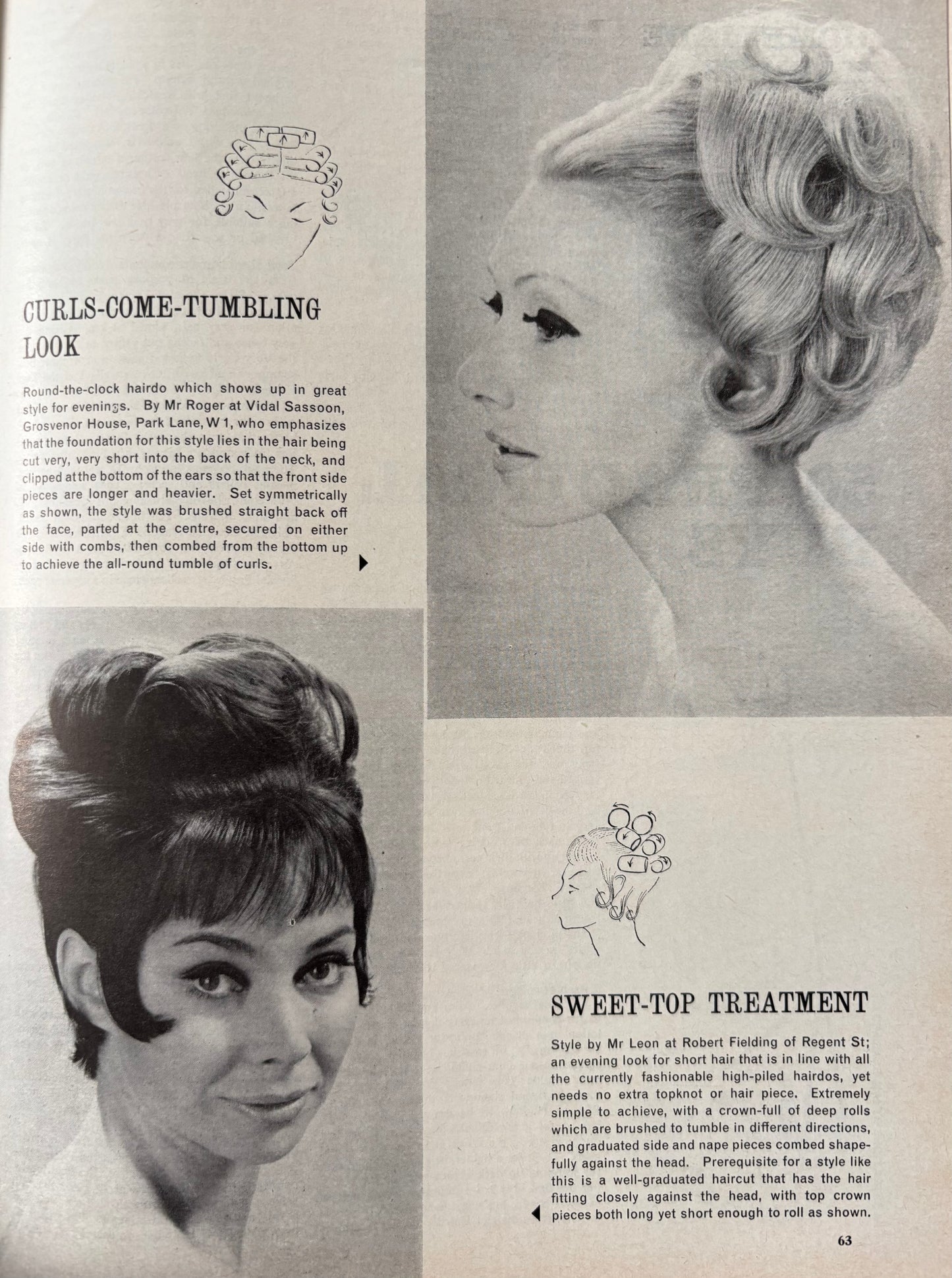 GOOD HOUSEKEEPING Magazine January 1964 Illustrated Hairdressers Hair Recipes