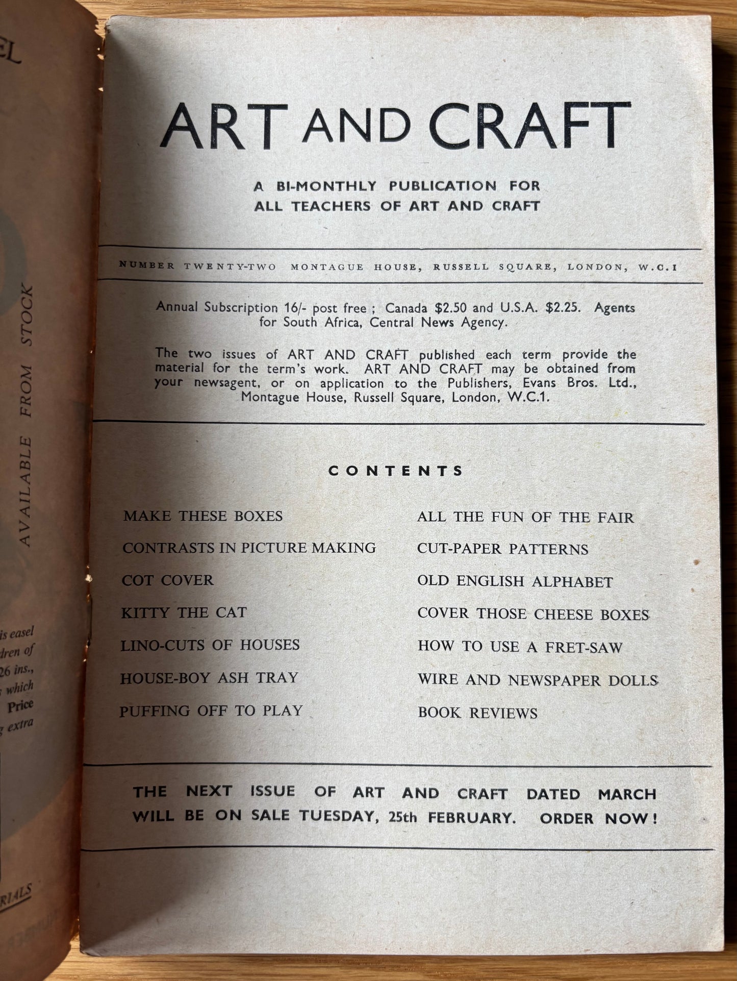 1952 ART AND CRAFT MAGAZINE January CHILD EDUCATION Cut Paper Patterns