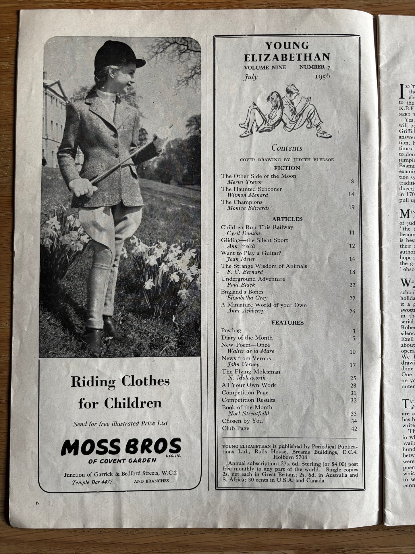 Judith Bledsoe YOUNG ELIZABETHAN MAGAZINE JULY 1956 Kaye Webb