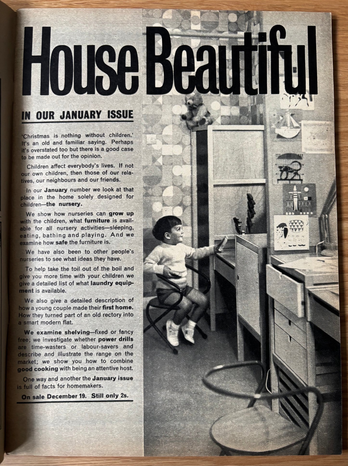 HOUSE BEAUTIFUL Magazine December 1963 ILLUSTRATED