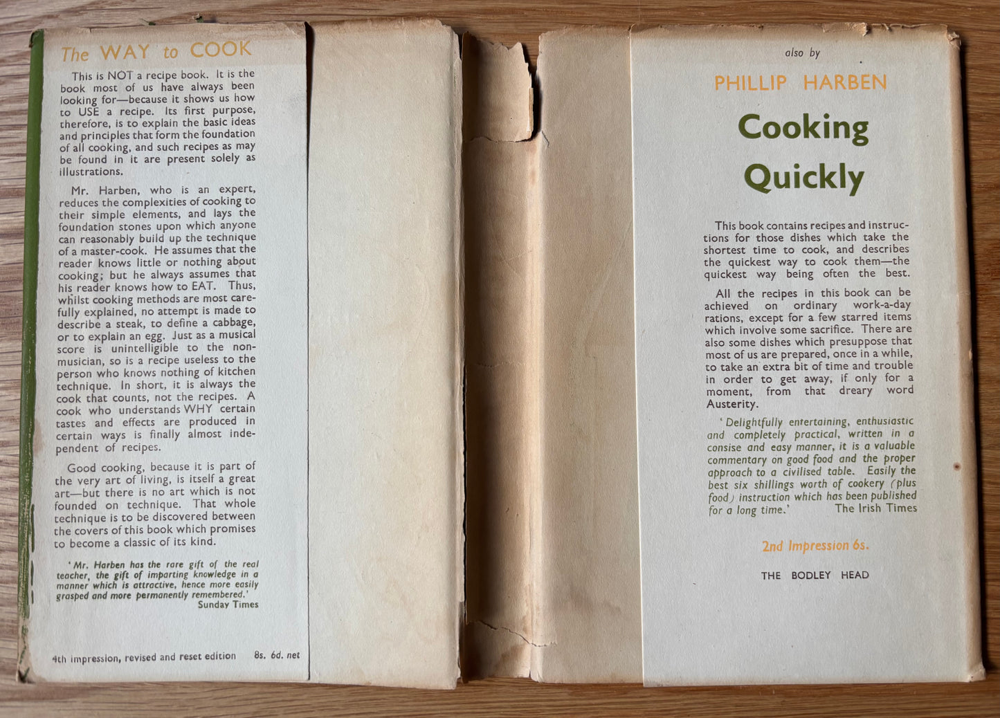 Philip Harben THE WAY TO COOK DJ 1948 HB Cookbook Cookery Recipes JOHN LANE