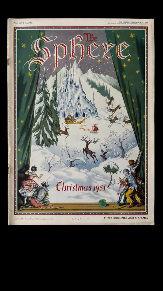 Pauline Baynes THE SPHERE CHRISTMAS MAGAZINE 1951 Illustrated Adverts