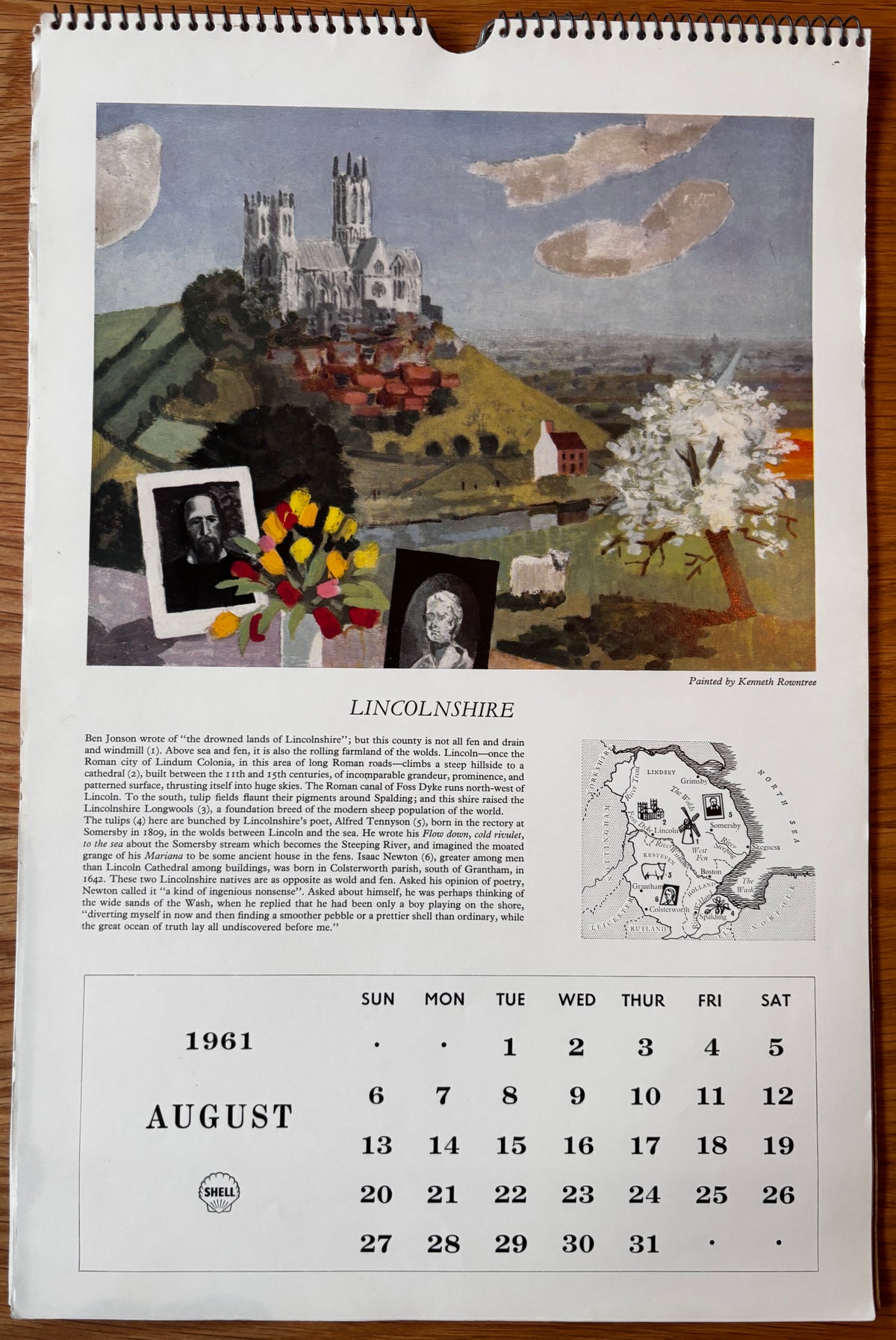 Kenneth Rowntree SHELL CALENDAR 1961 S R Badmin John O’Connor Illustrated ART
