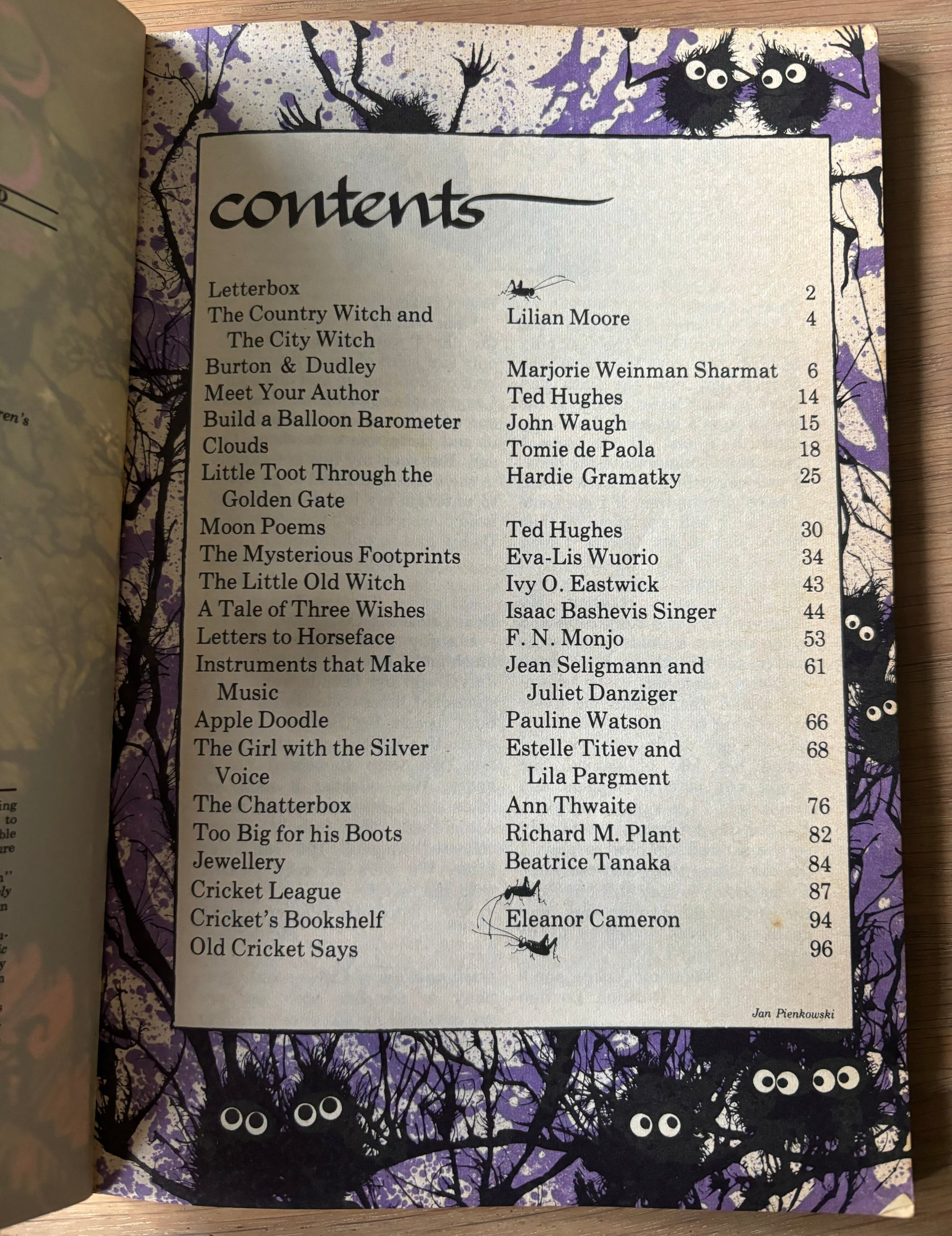 Jan Pienkowski CRICKET & COMPANY MAGAZINE Oct 1975 HALLOWEEN Ted Hughes Isaac Bashevis Singer - transpontinebooks