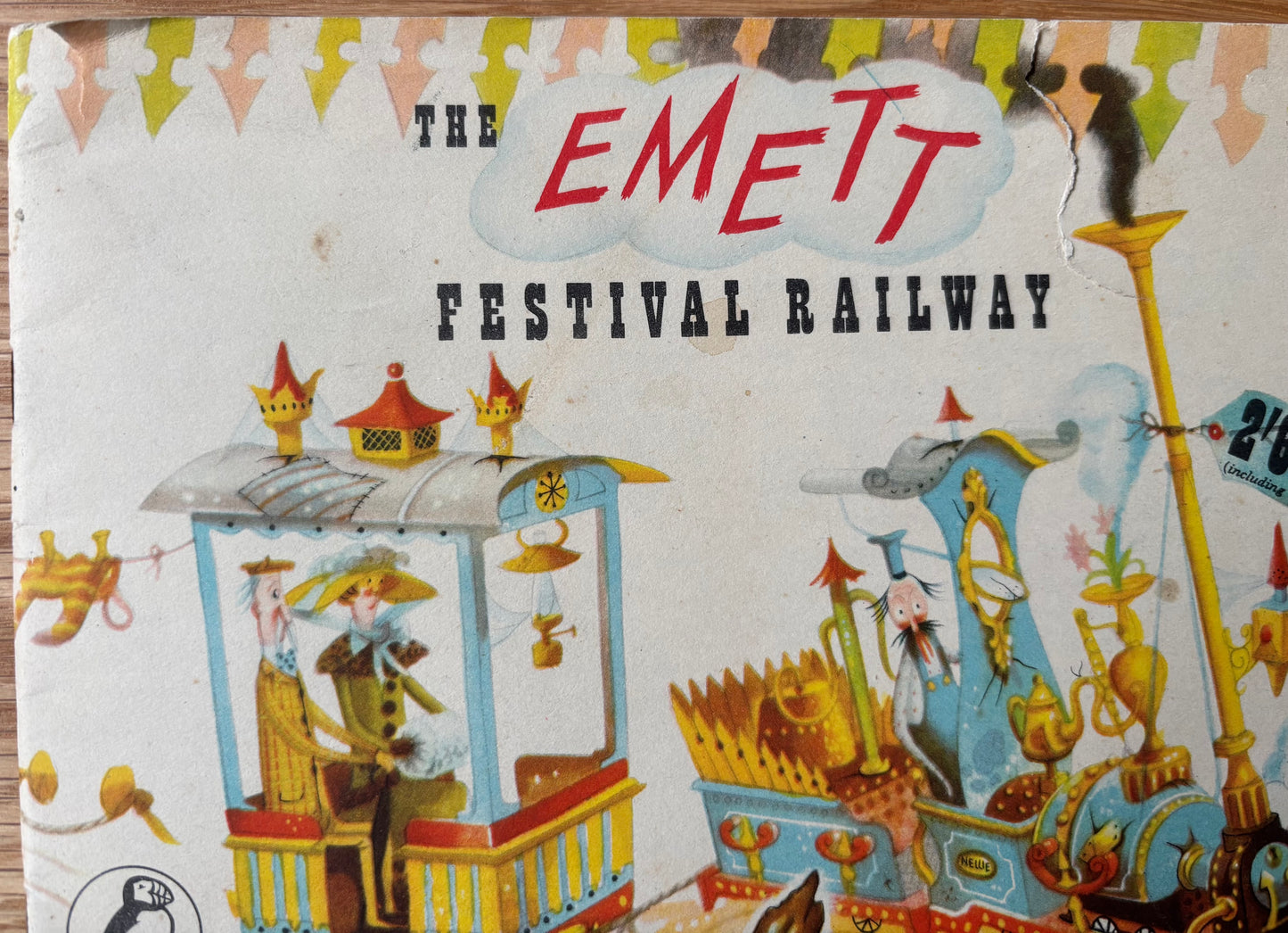 Rowland Emett THE FESTIVAL RAILWAY 1951 Puffin Picture Cut Out Book TRAIN