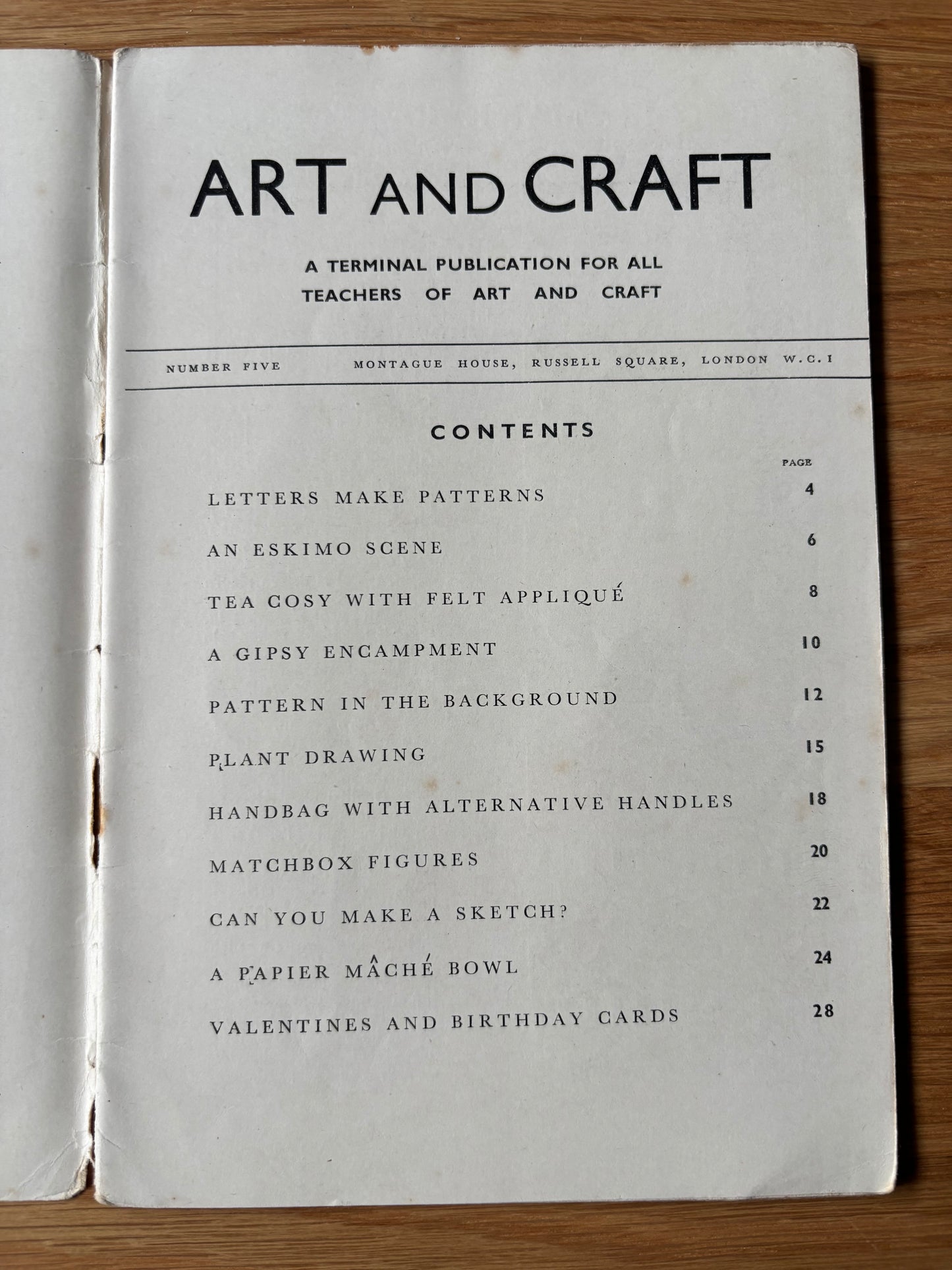 1949 ART AND CRAFT MAGAZINE No 5 CHILD EDUCATION Activities Cut Paper