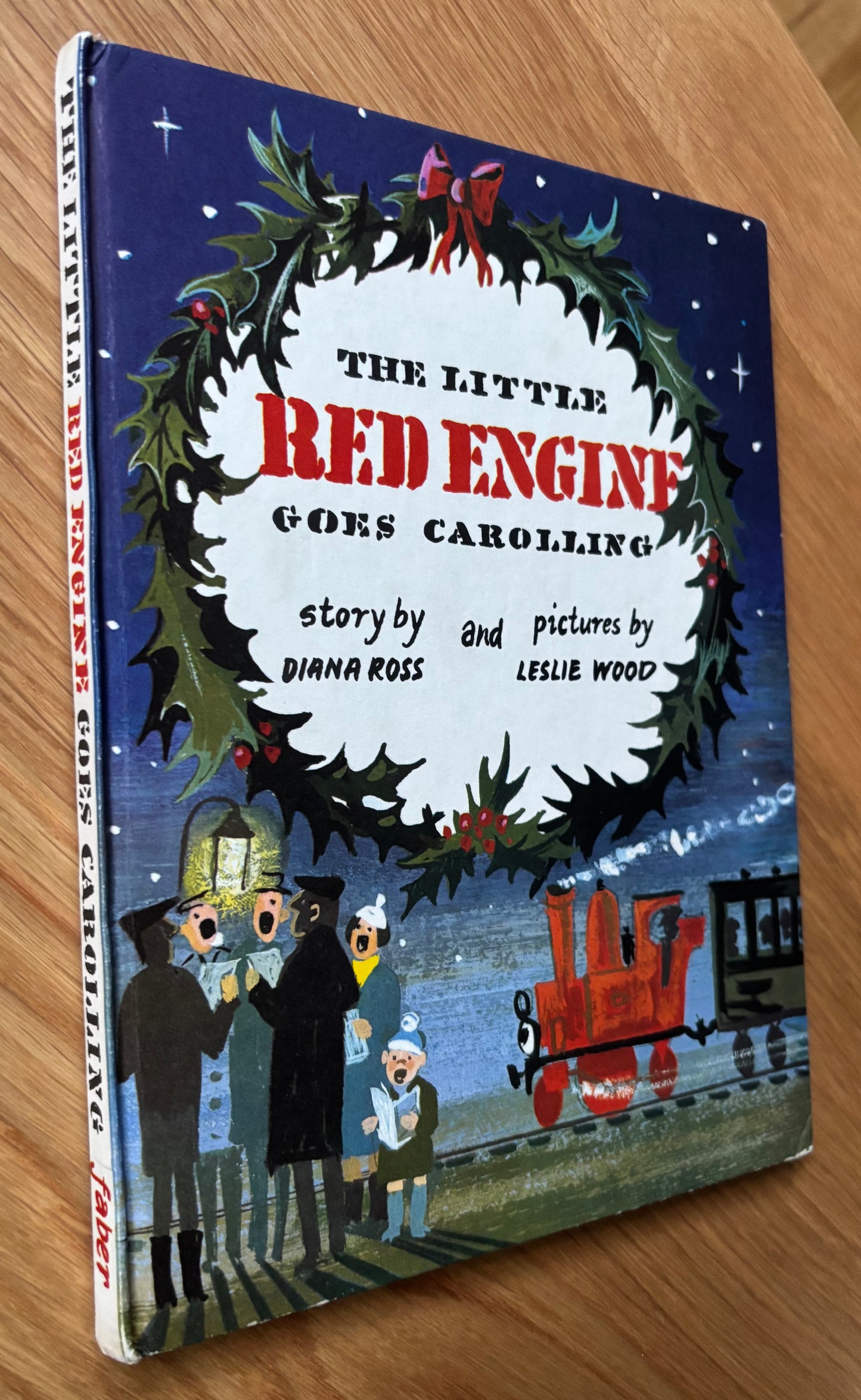 Leslie Wood THE LITTLE RED ENGINE GOES CAROLLING Diana Ross Faber 1st Ed 1971 HB