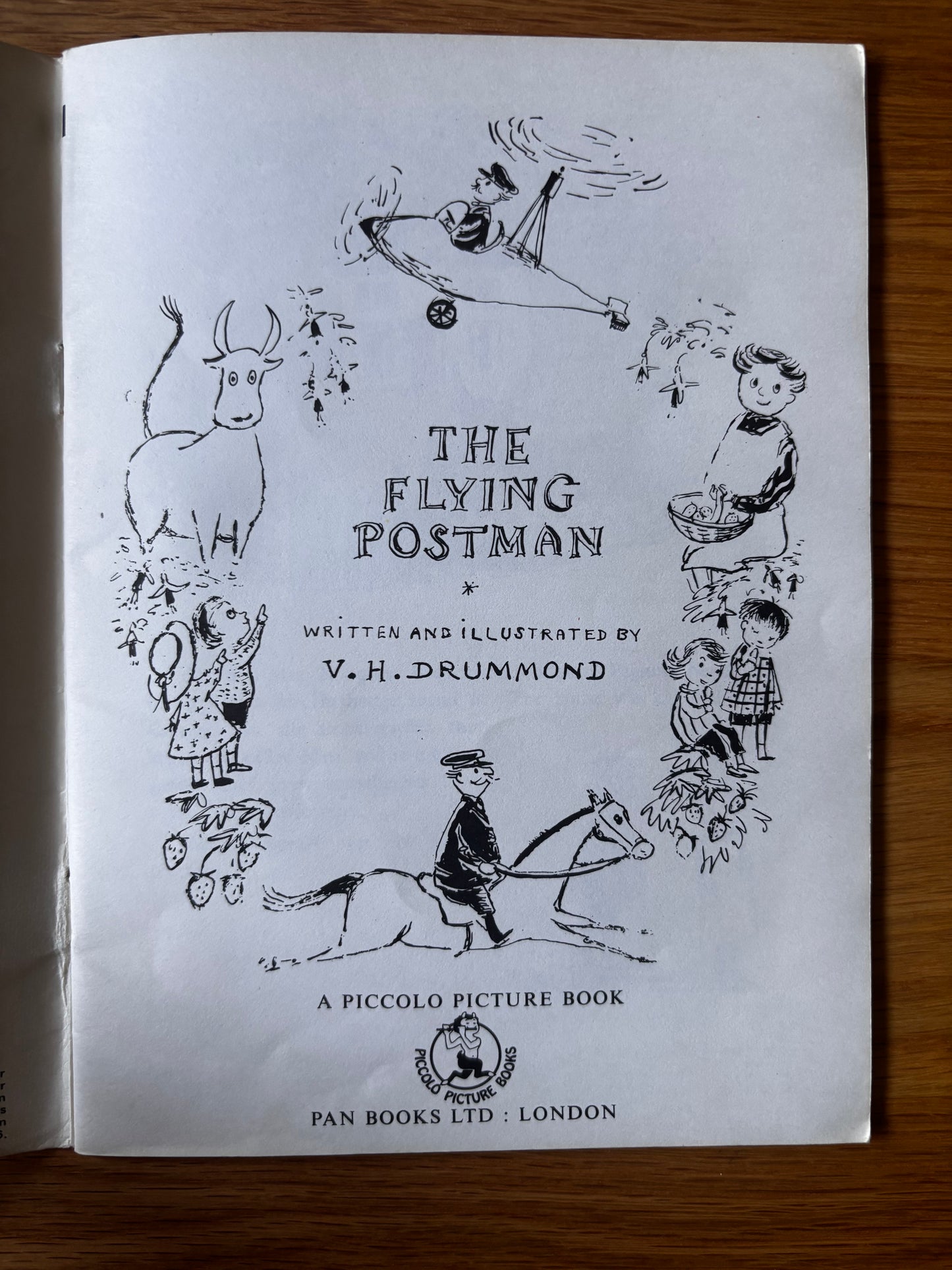 Violet H Drummond THE FLYING POSTMAN 1973 PB Pan Books ILLUS V H COW TALE
