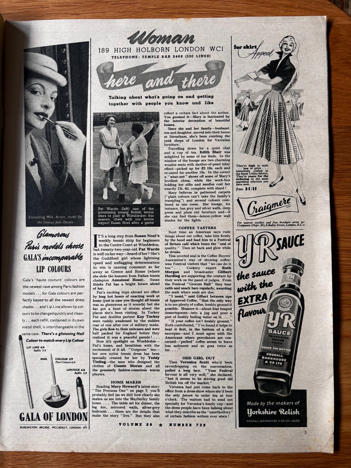 Mary Fedden WOMAN MAGAZINE June 23 1951 1950’s style VINTAGE ART