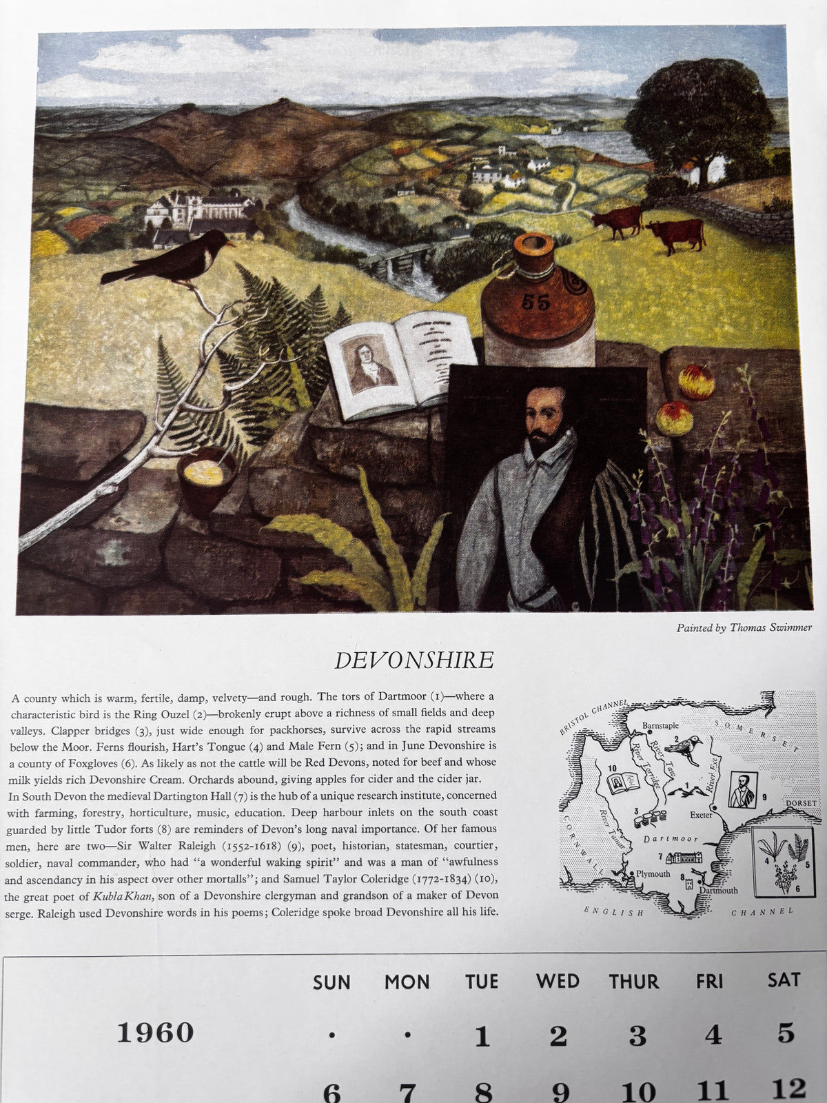 Kenneth Rowntree SHELL CALENDAR 1960 S R Badmin Barbara Jones Illustrated ART