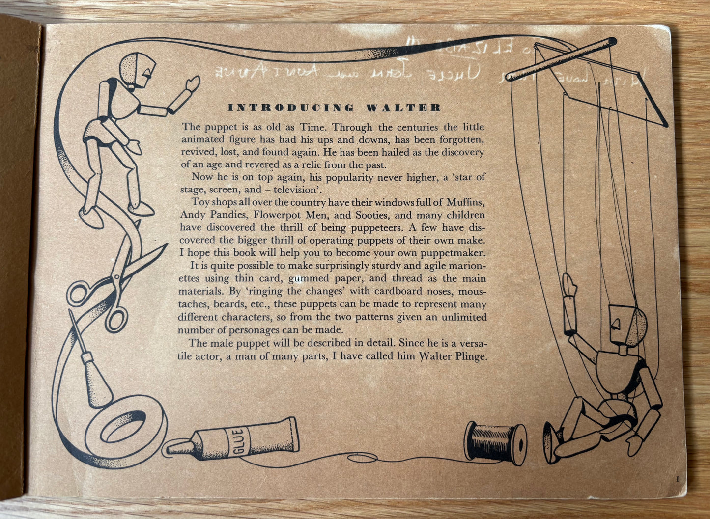 Tony Hart PUPPETS Puffin Picture Book PRESS OUT CARDS 1958 Gordon Murray