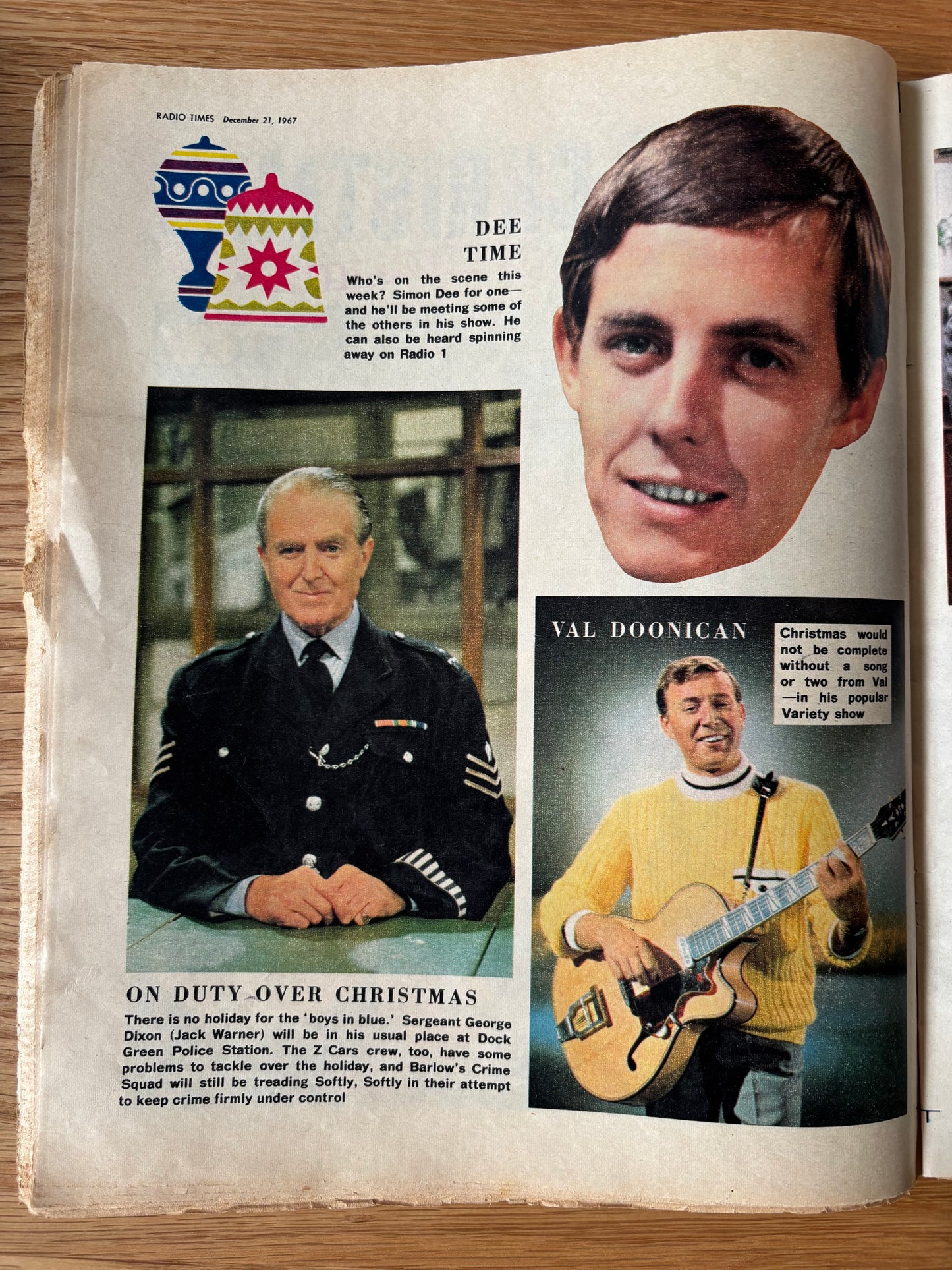 Barry Wilkinson CHRISTMAS RADIO TIMES BBC December 1967 Magazine