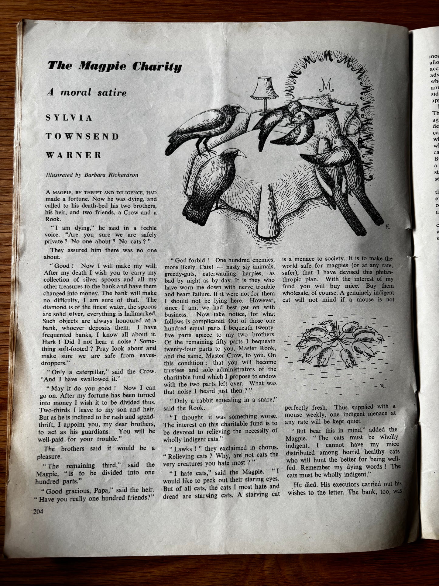 Clifford Rowe OUR TIME Magazine May 1948 Sylvia Townsend Warner Day