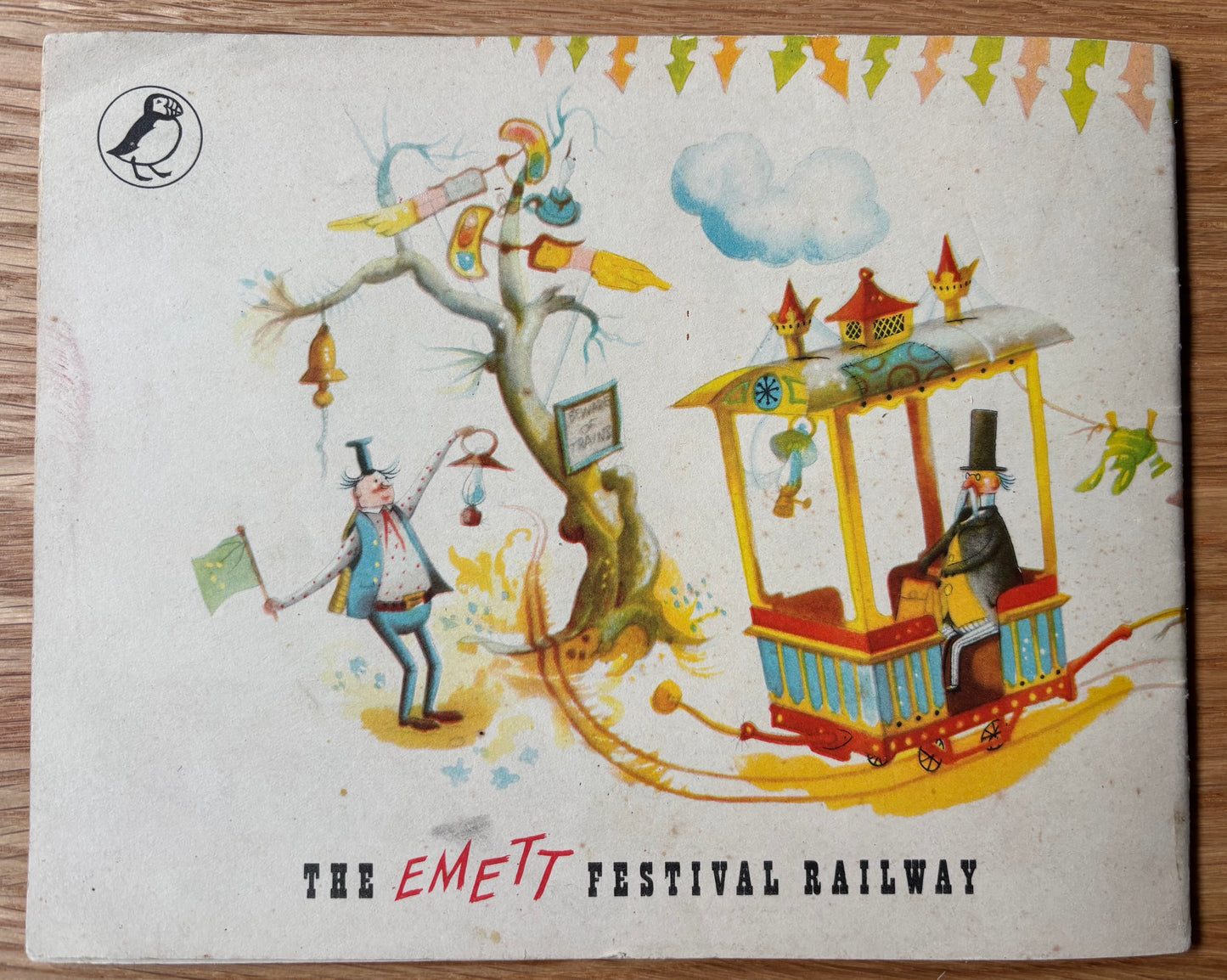 Rowland Emett THE FESTIVAL RAILWAY 1951 Puffin Picture Cut Out Book TRAIN