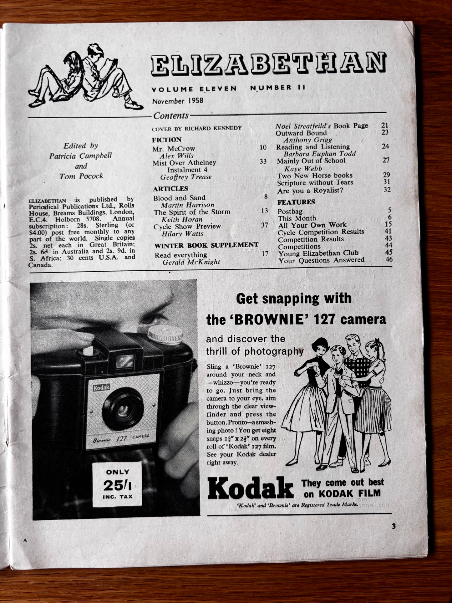 Kennedy Richard ELIZABETHAN MAGAZINE 1958 Pete Dunbar Noel Streafeild