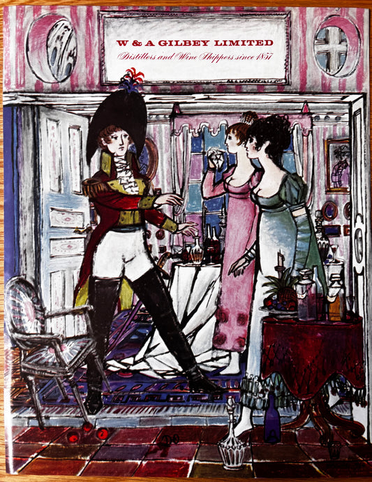 Vintage 1960’s W&A GILBEY'S GIN Wine Distillers ADVERT Illustrated Regency Jane Austen Style