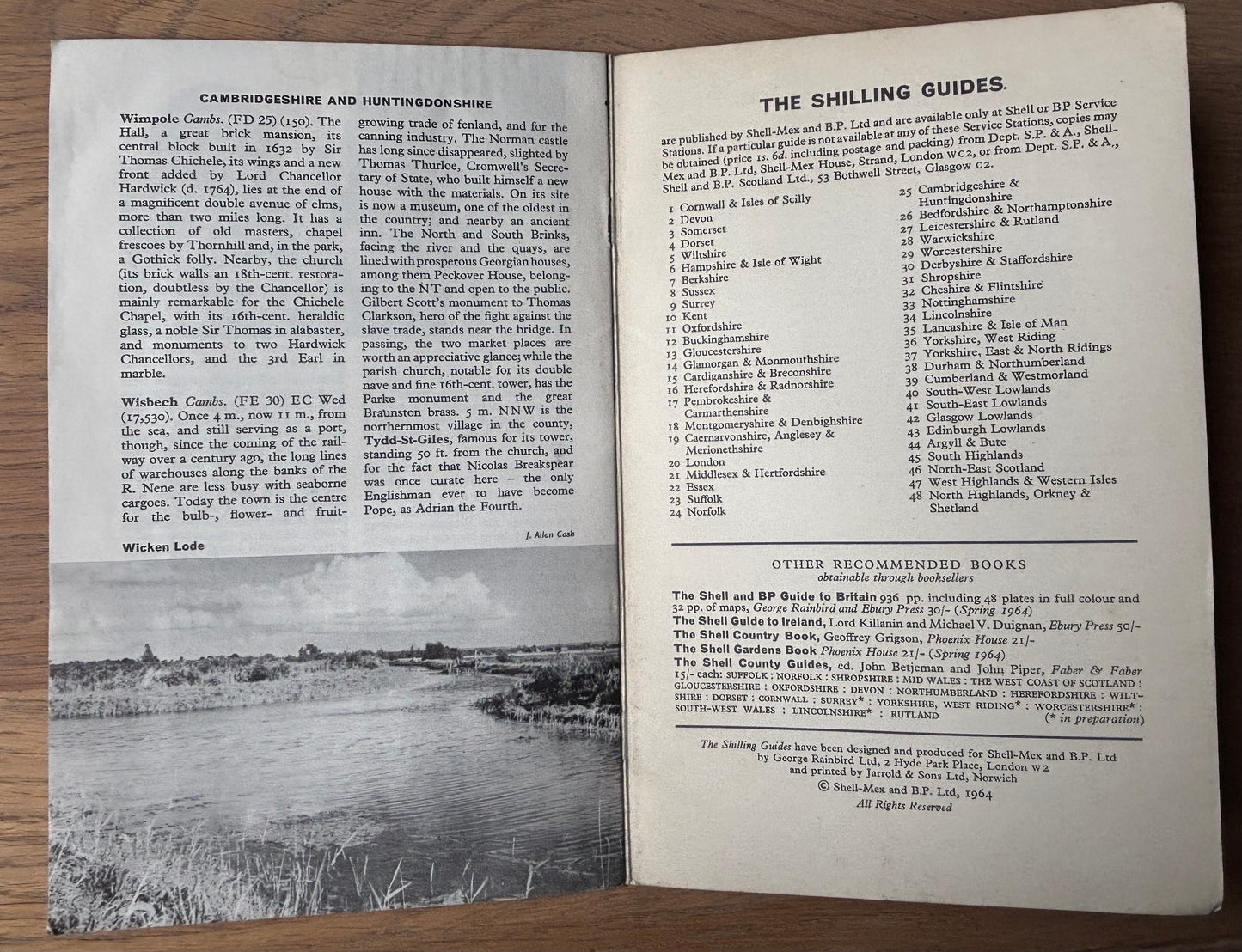 John Nash CAMBRIDGESHIRE SHELL SHILLING GUIDE 1964 Illustrated HUNTINGDONSHIRE