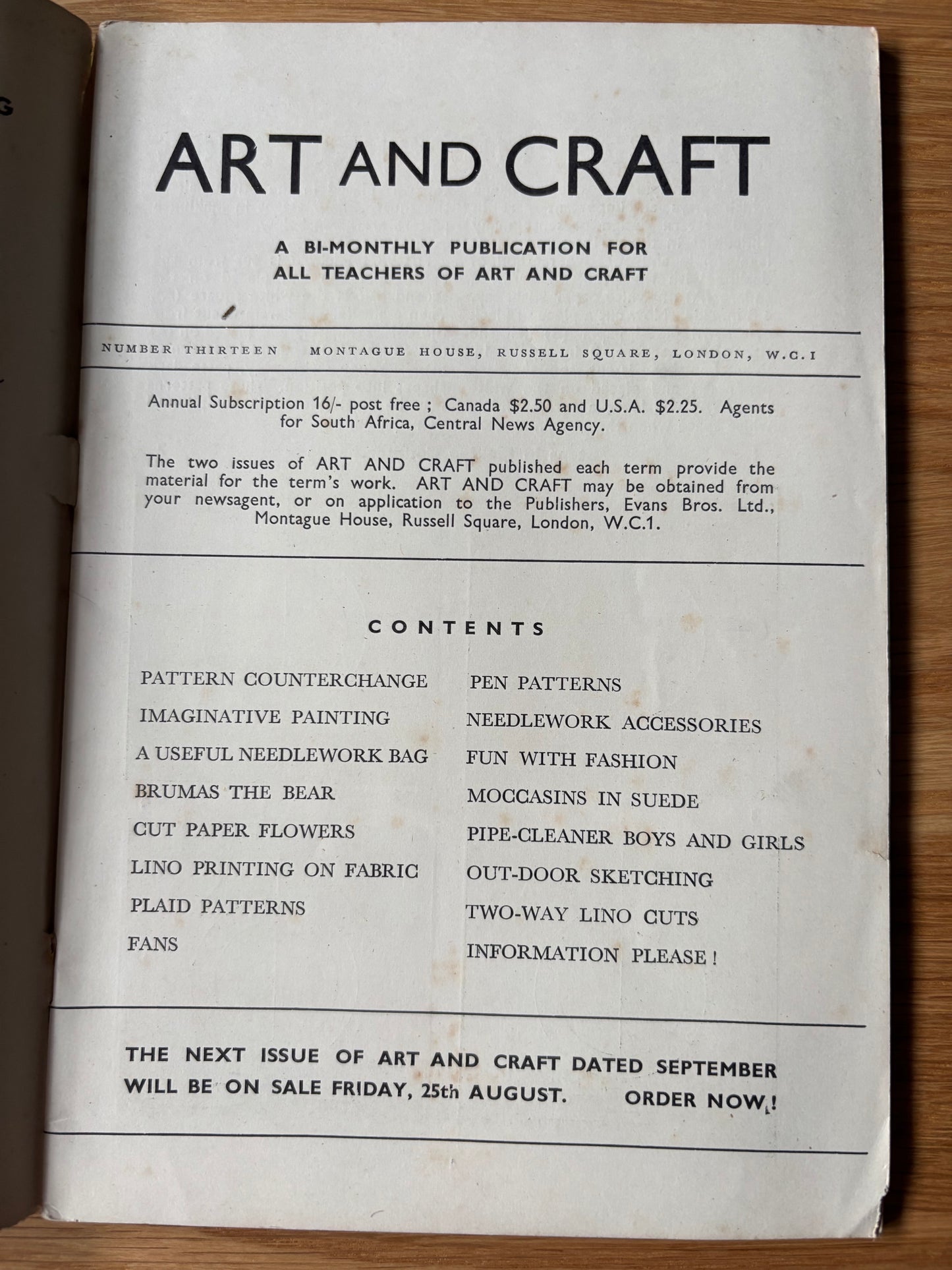 1950 ART AND CRAFT MAGAZINE July CHILD EDUCATION Activities Cut Paper