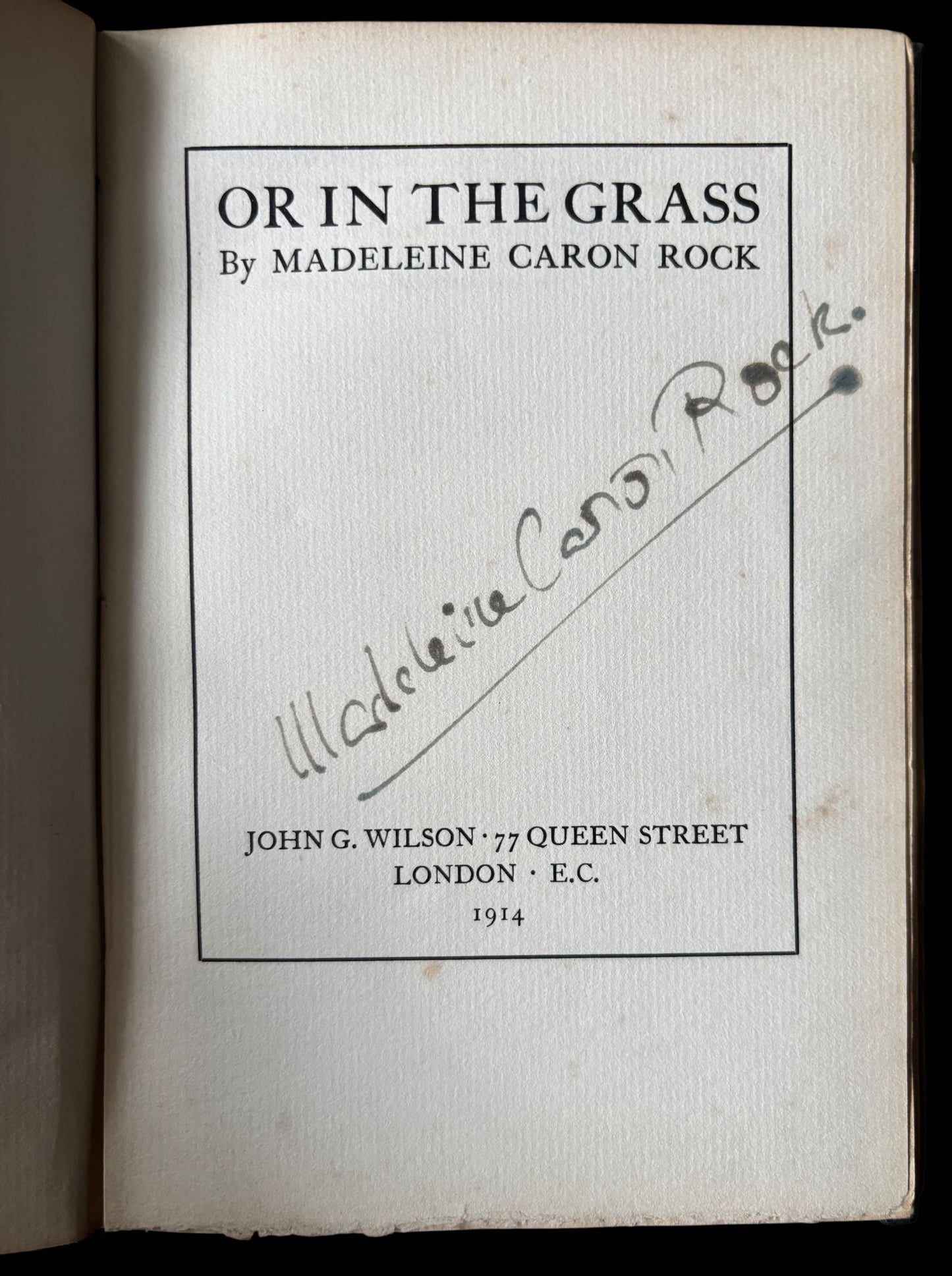 Suffragette Poetry OR IN THE GRASS Madeleine Caron Rock Signed CHARLES RENNIE MACKINTOSH