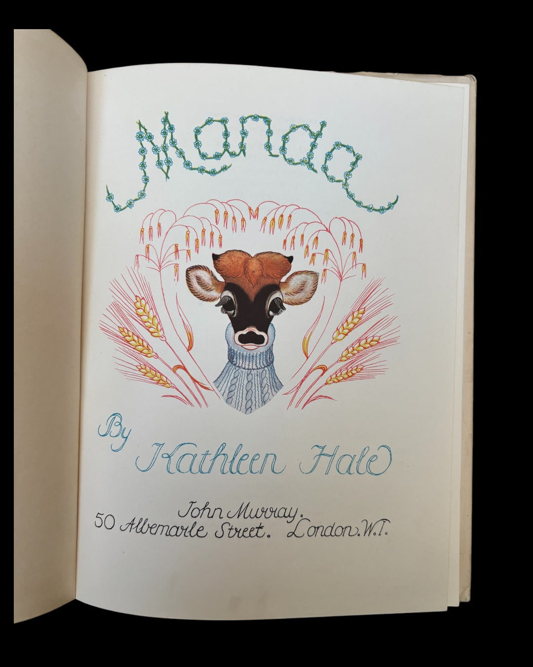 Kathleen Hale MANDA 1957 HB DJ John Murray COW STORY