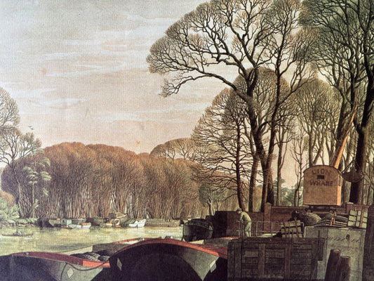 S R Badmin Signed JANUARY 1976 Calendar Isleworth Reach ILLUSTRATION PRINT 1970’s