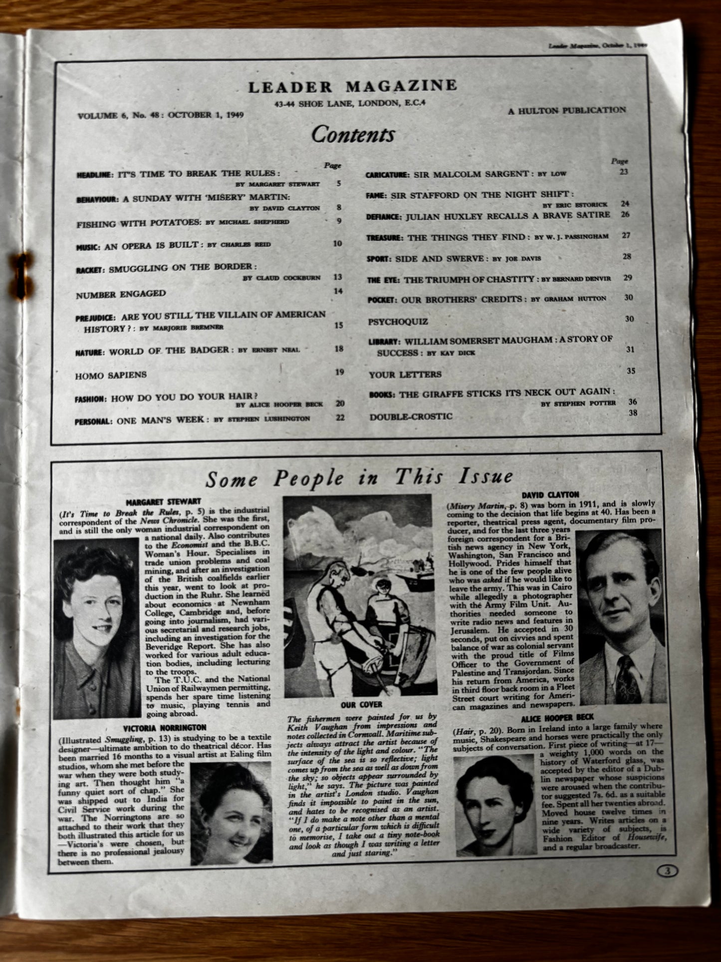 Keith Vaughan LEADER MAGAZINE October 1, 1949 Illustration